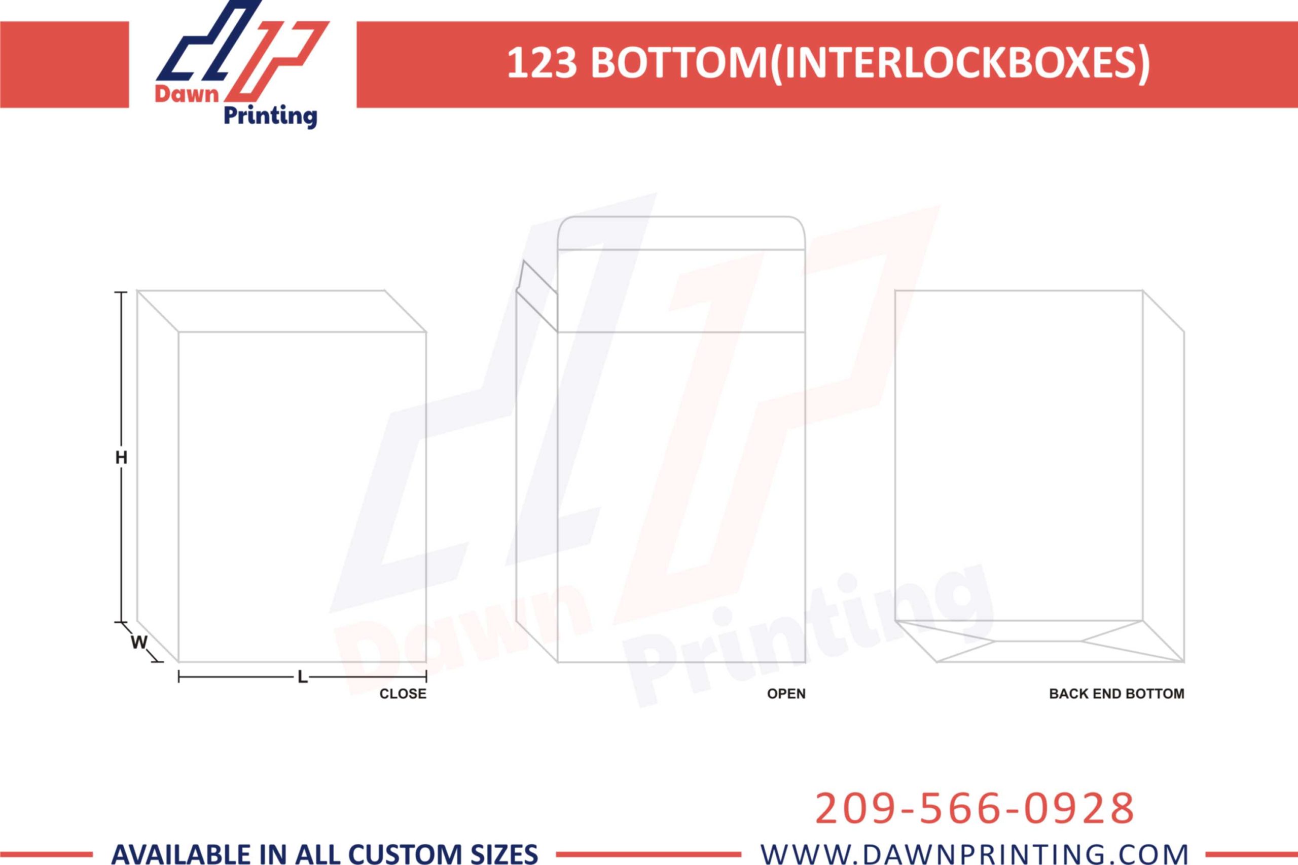 3D InterLock Bottom Boxes - Dawn Printing