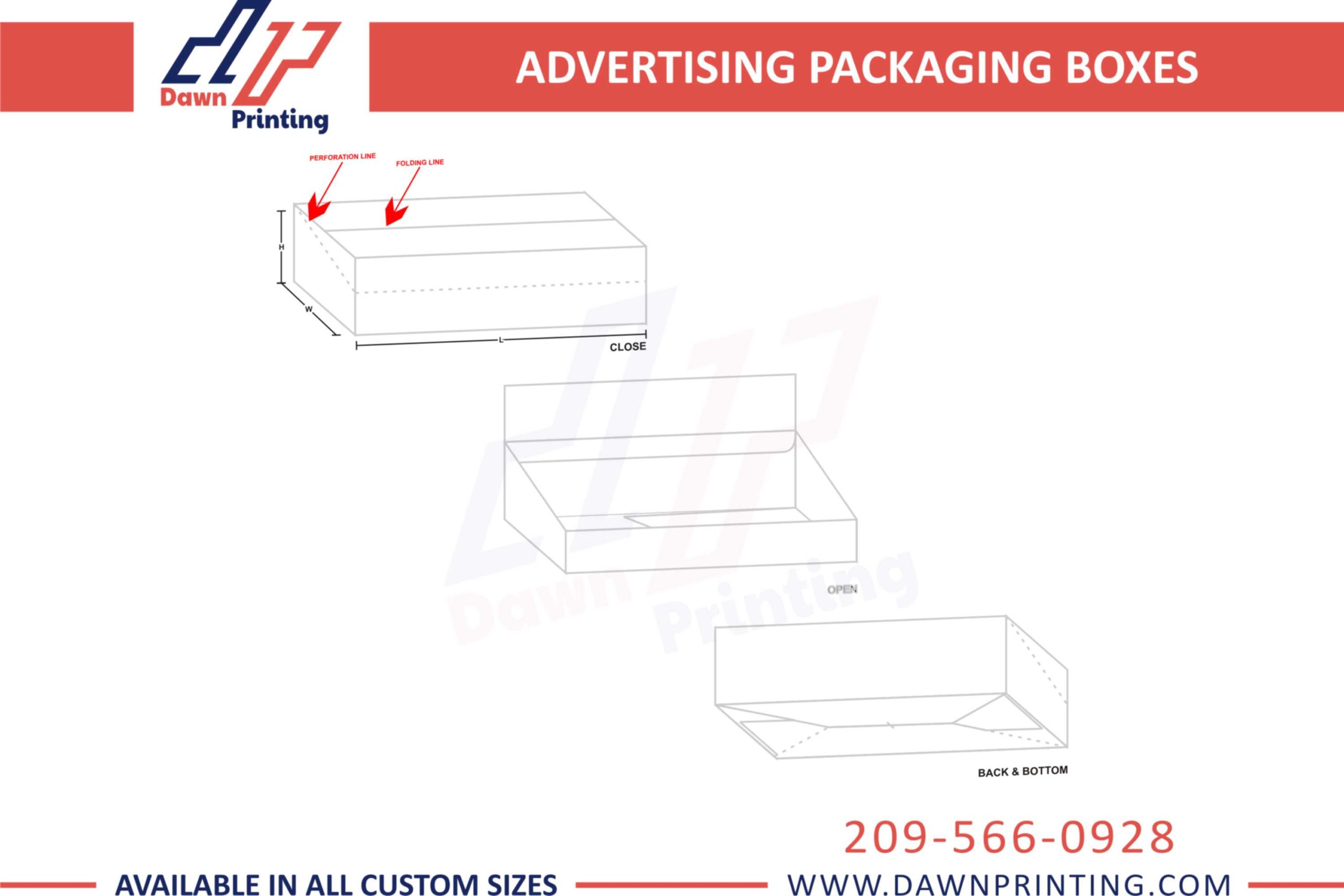 Custom 3D Advertising Boxes Template - Dawn Printing