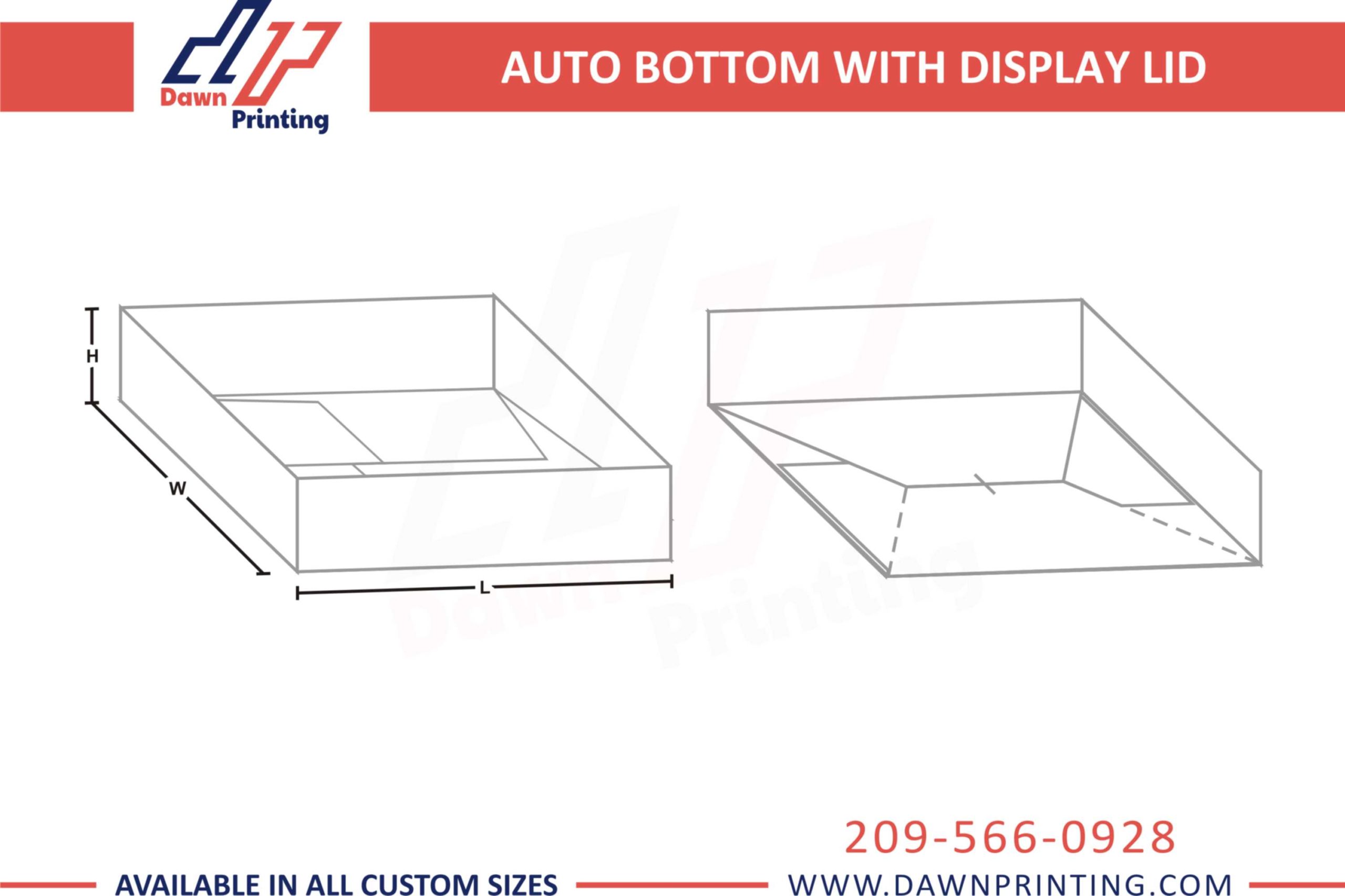 Dawn Printing - Auto Bottom with Display Lid Boxes Template