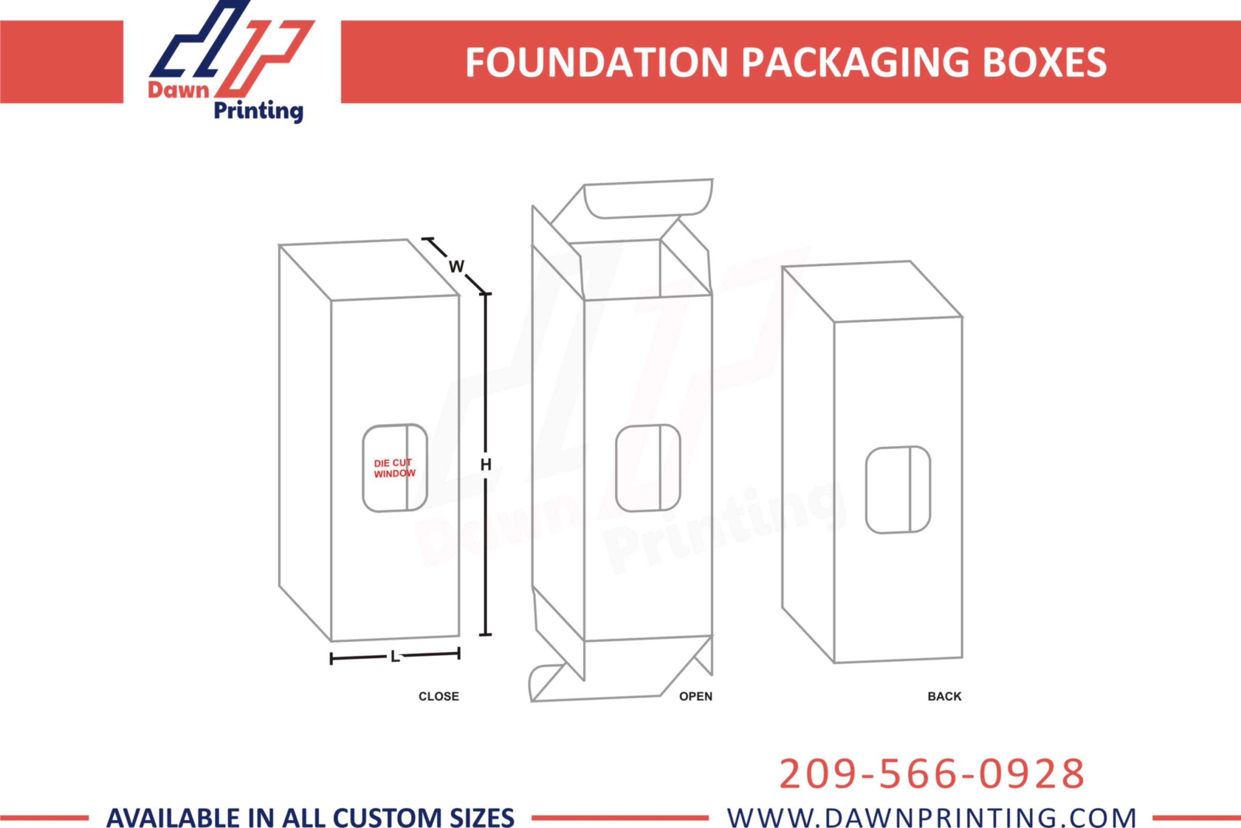 Dawn Printing - 3D Custom Foundation Boxes With Clear Window