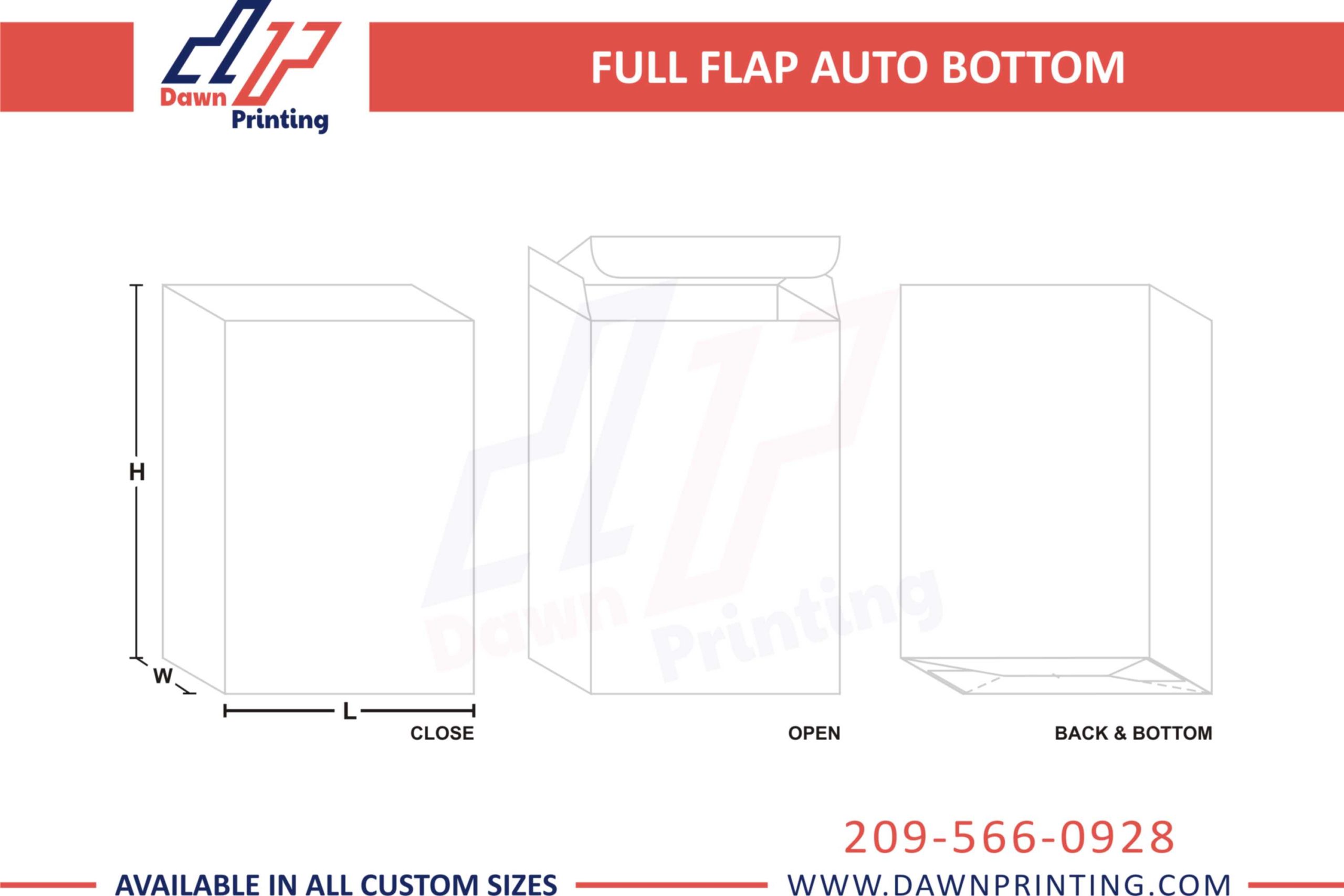 Full Flap Auto Bottom Mock Up Boxes - Dawn Printing