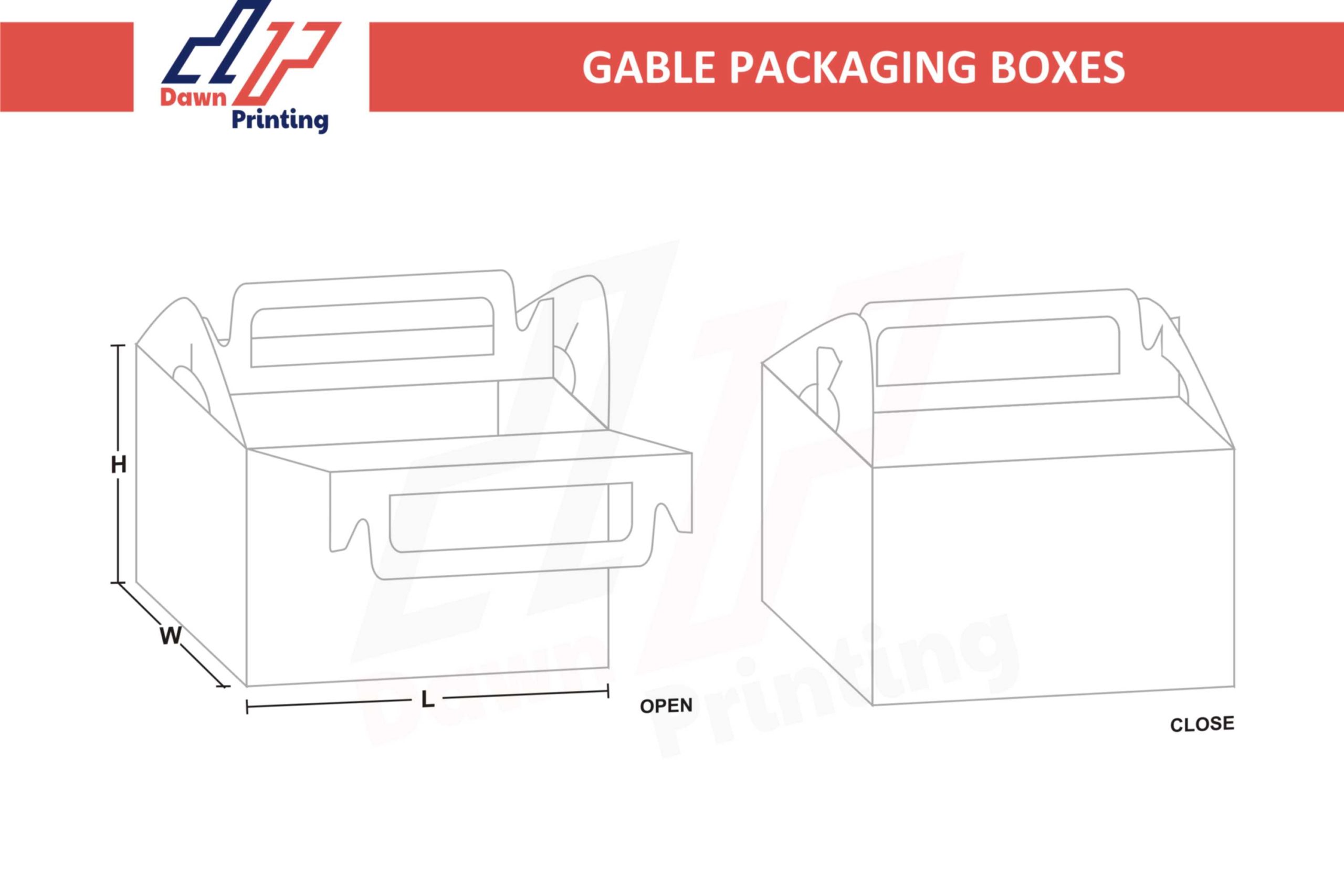 Mock Up Gable Packaging Boxes - Dawn Printing