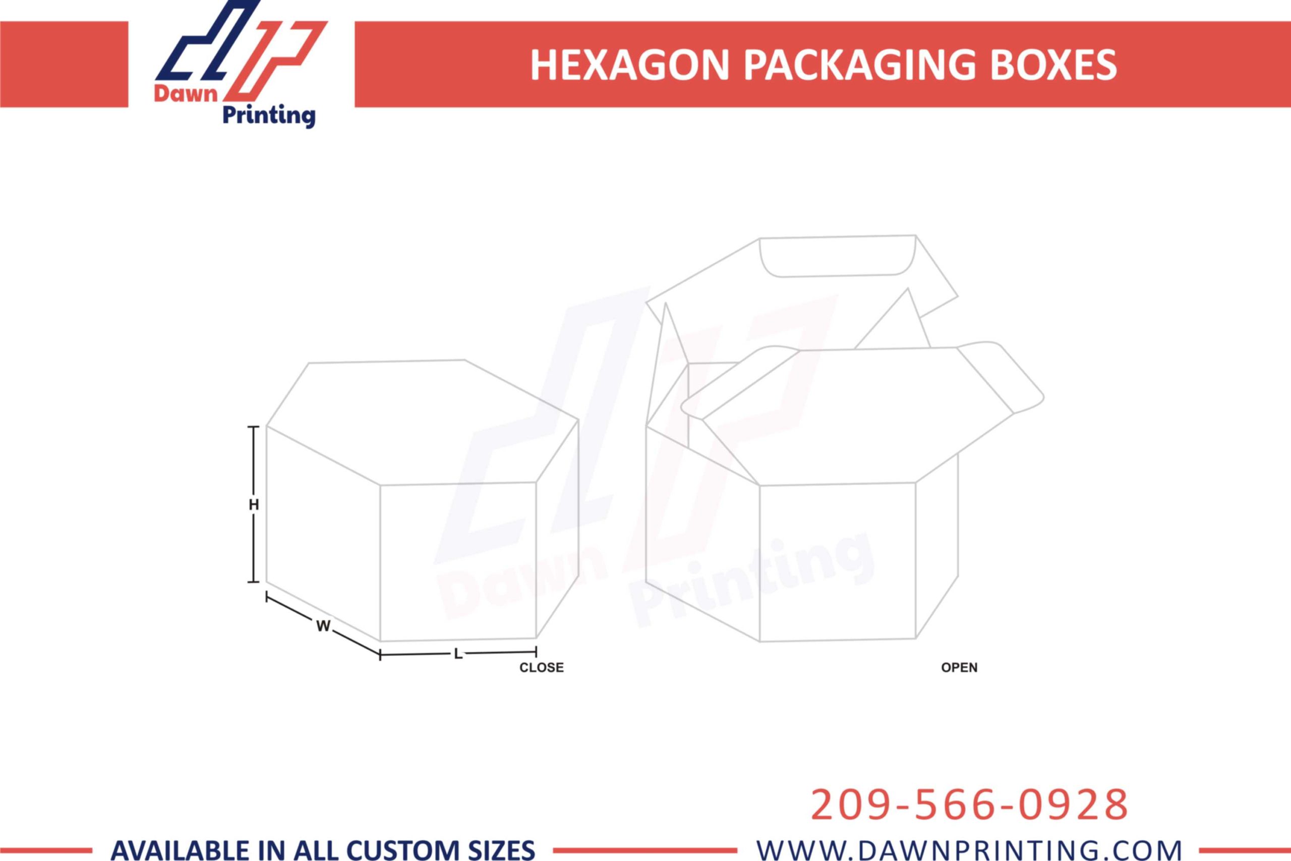 Hexagonal Packaging Template - Dawn Printed