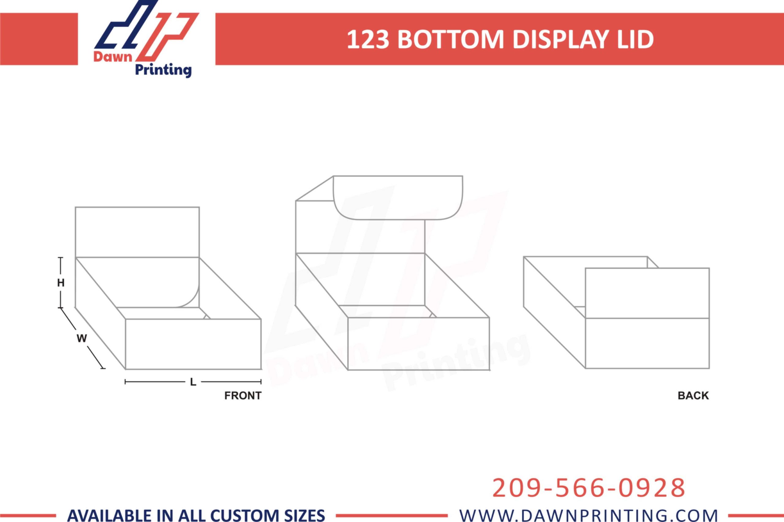 1 2 3 Bottom Display Lid Template - Dawn Printing