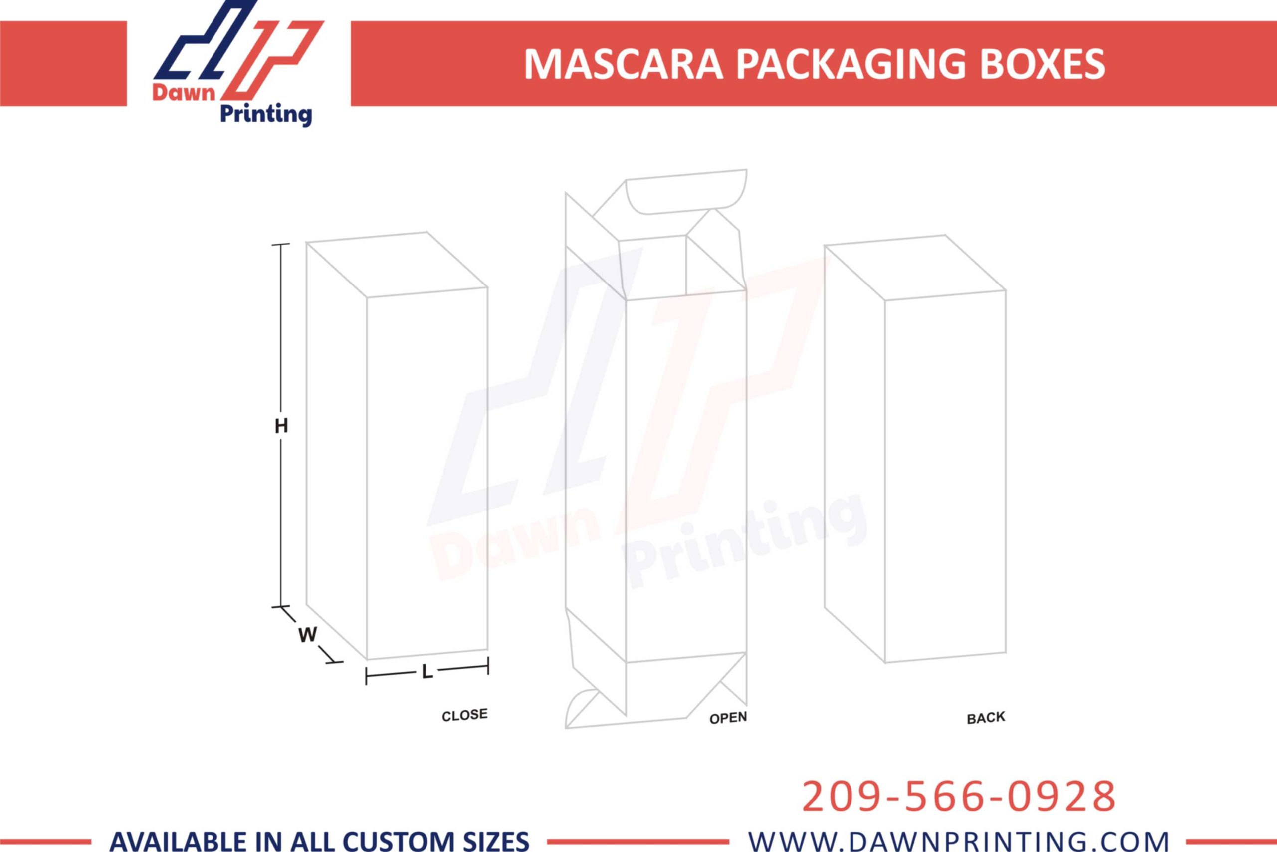 3D Customized Mascara Box Design Template - Dawn Printing