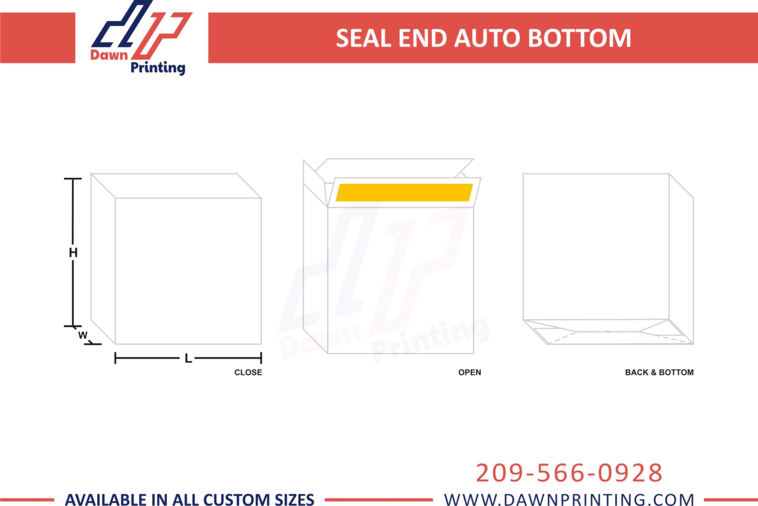 Seal End Auto Bottom Template Box - Dawn Printing
