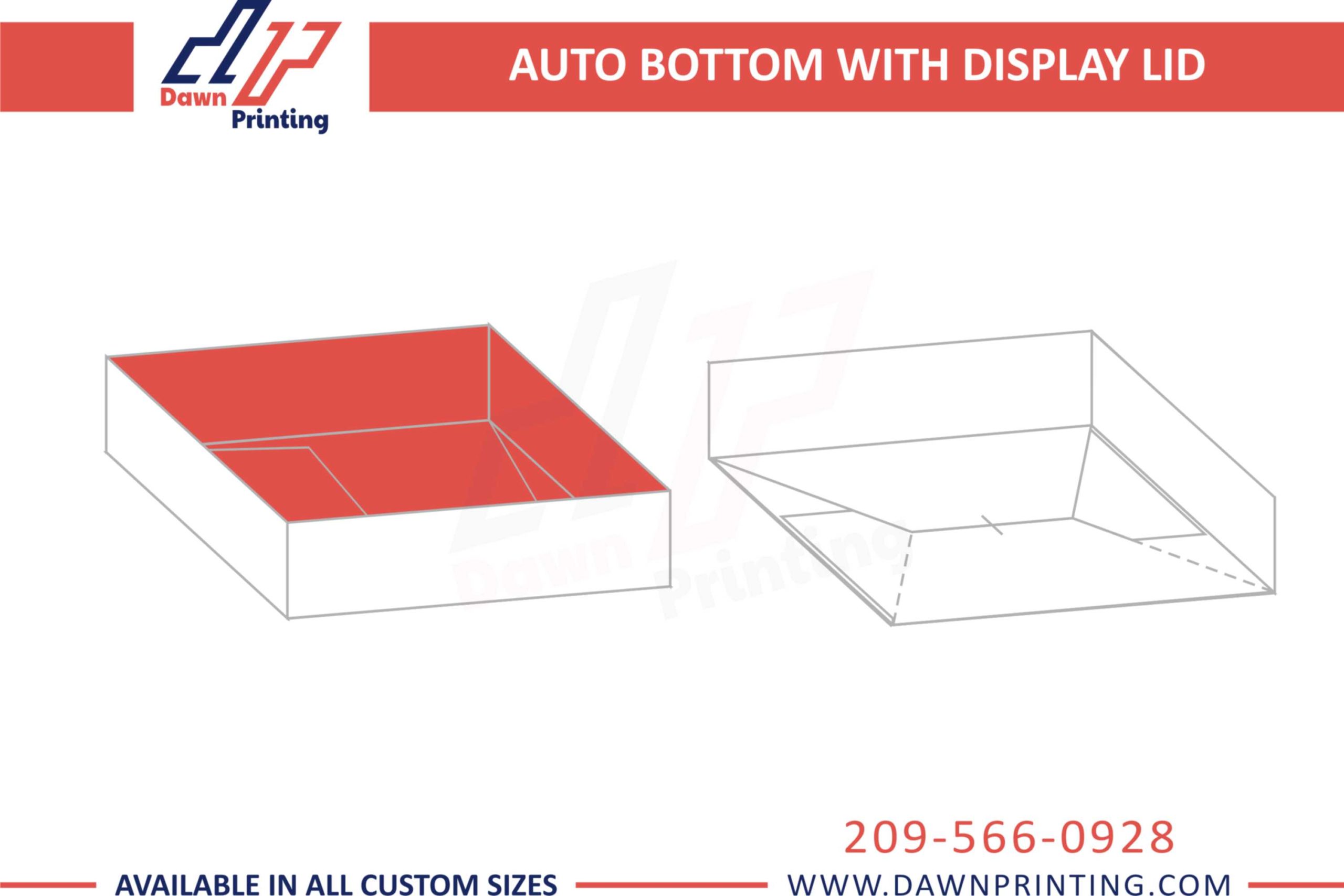 Custom AUTO BOTTOM WITH DISPLAY LID Packaging Boxes - Dawn Printing