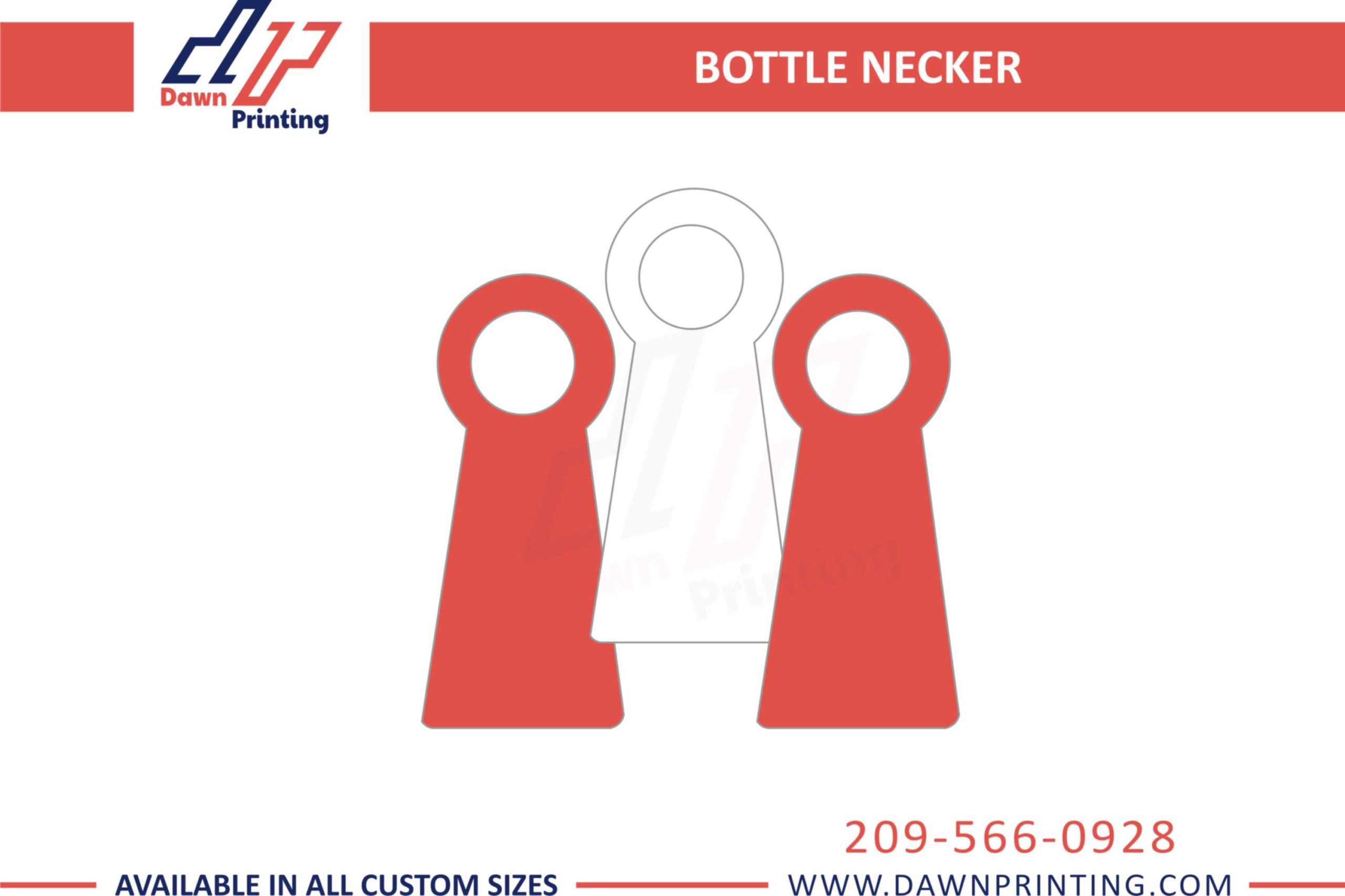 Custom Made bottle neck hangers - Dawn Printing