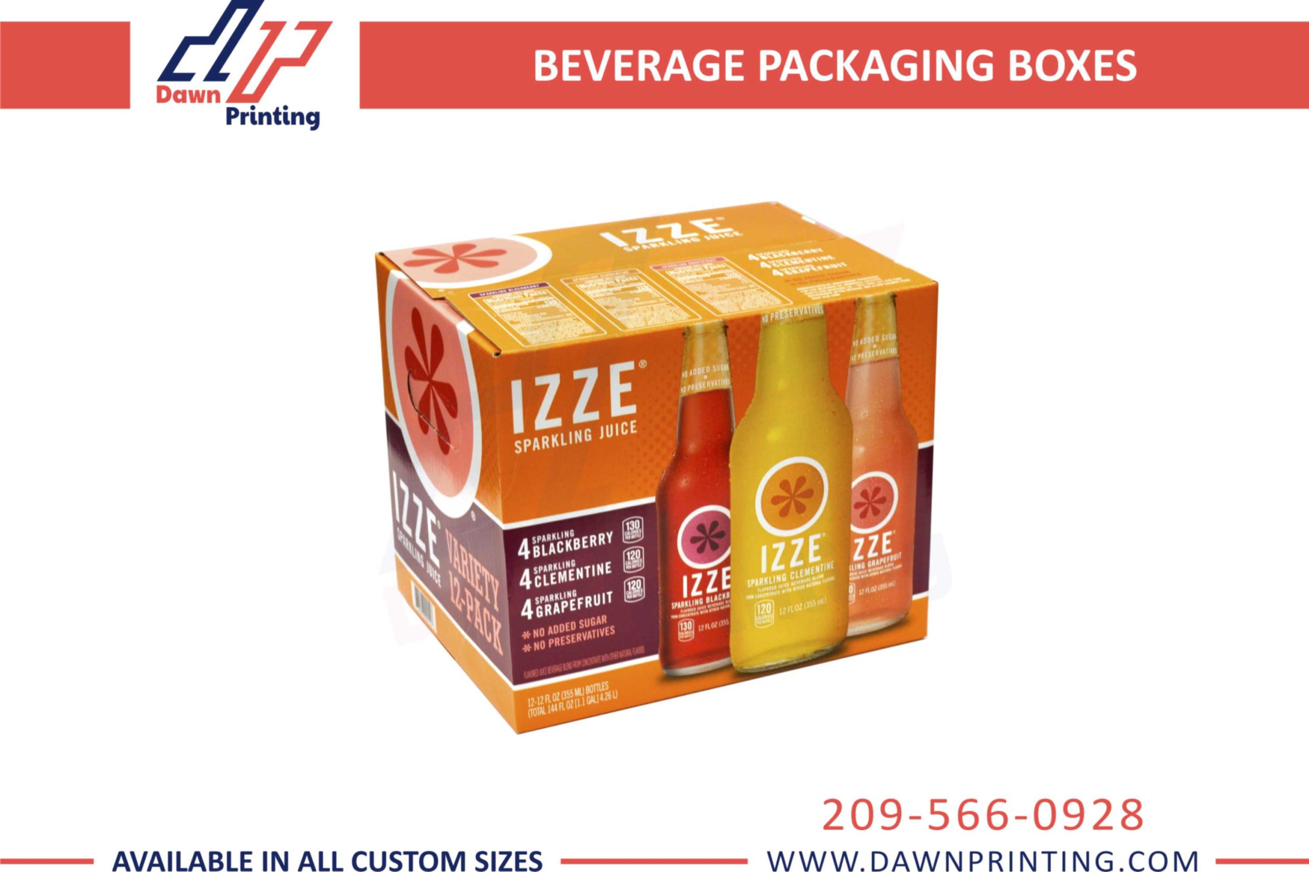 Custom Beverage Packaging Boxes - Dawn Printing