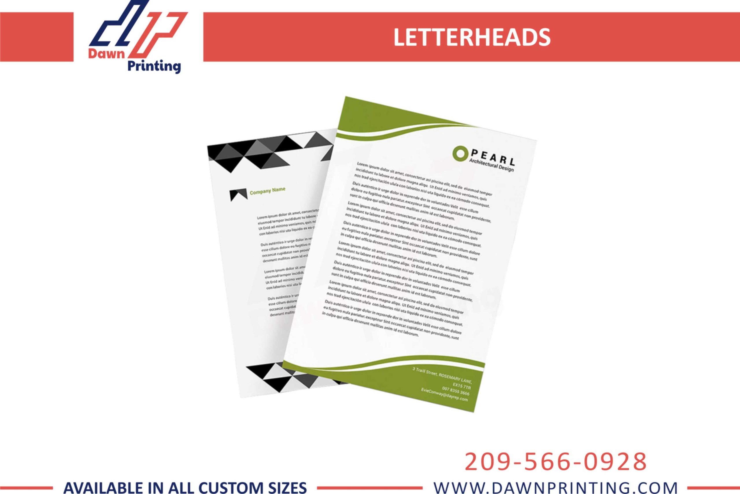 Economical Letterhead Printing - Dawn Printing