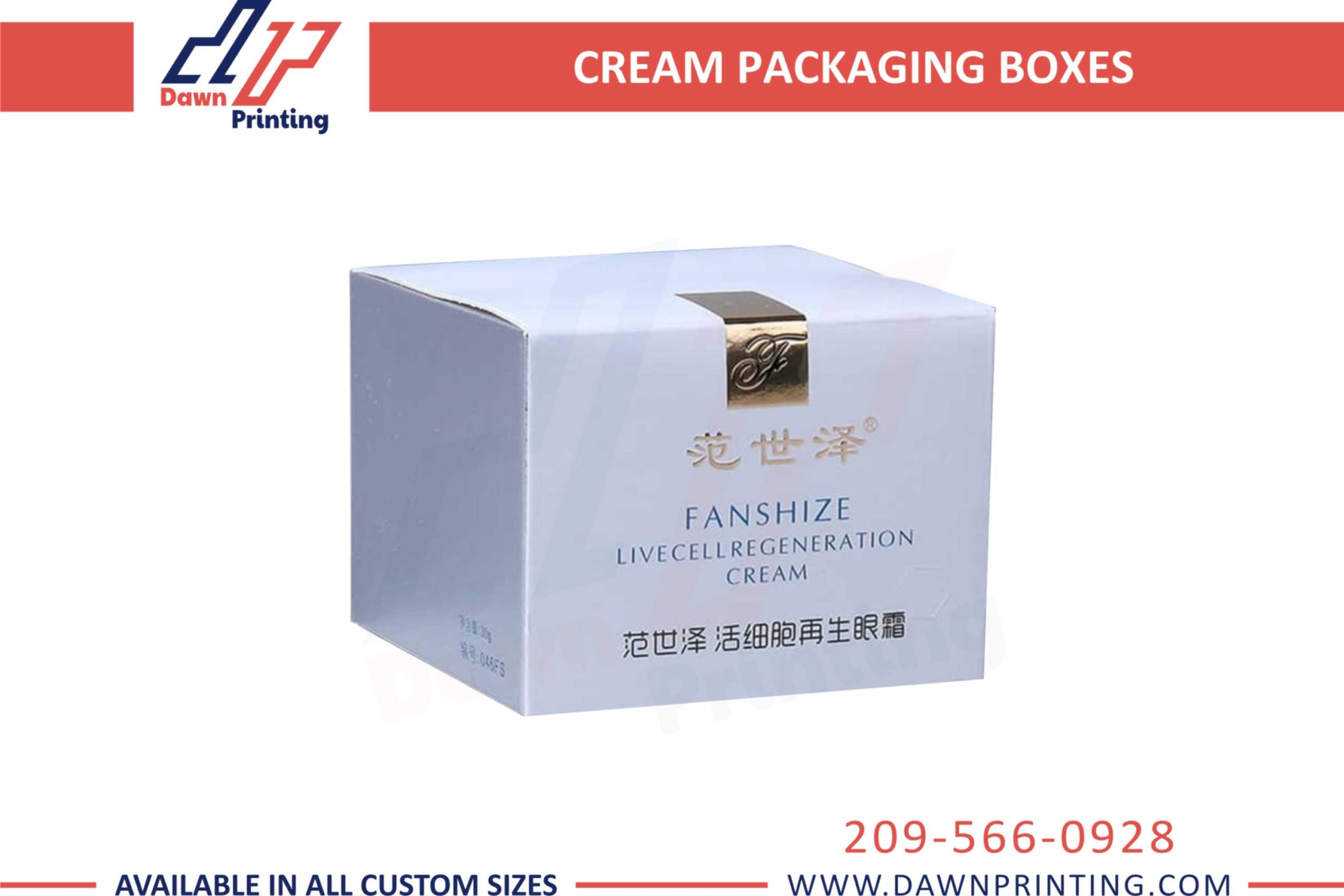 Dawn Printing - Custom Made Cream Packaging Boxes