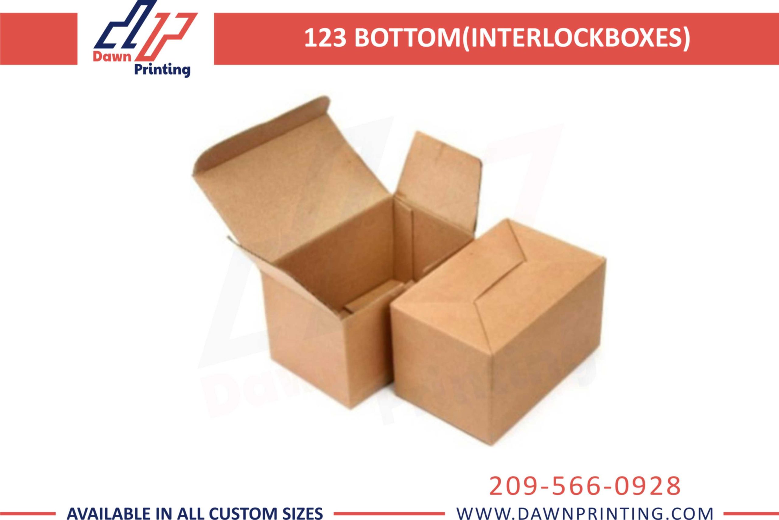 Custom made 1-2-3 Bottom Box At Wholesale Price - Dawn Printing