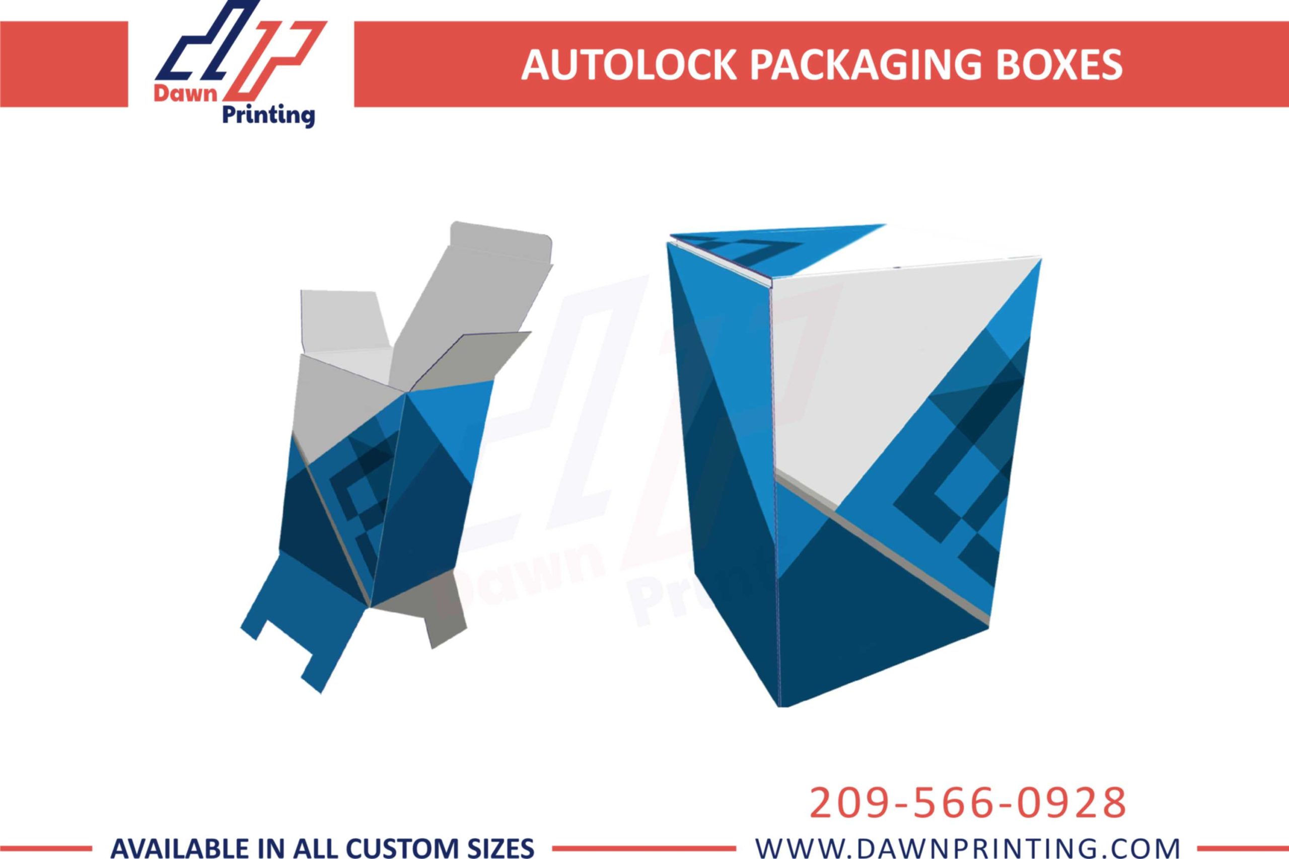 Customized Auto Lock Boxes - Dawn Printing