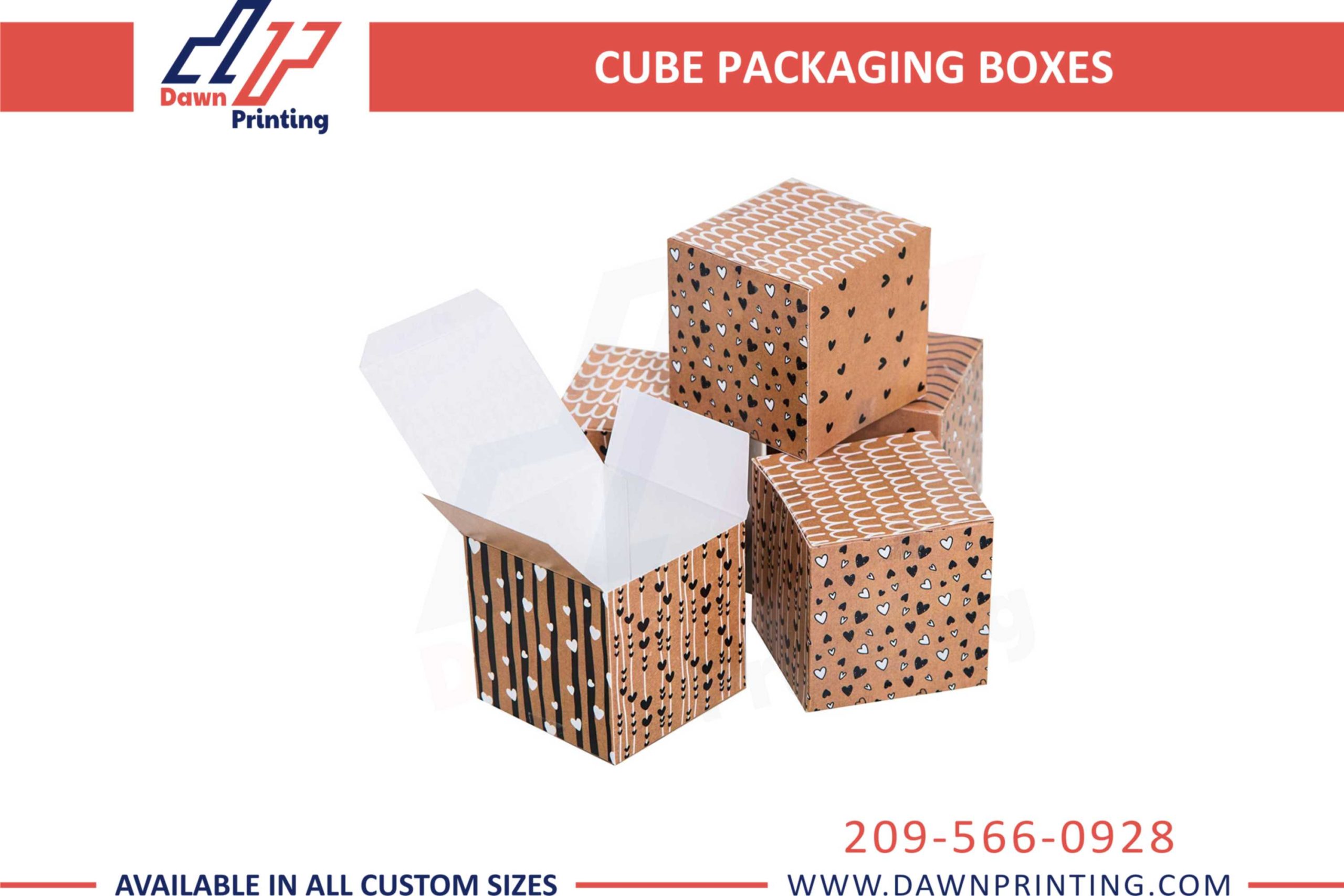 Custom Cube Boxes Cube Packaging Boxes Dawn Printing