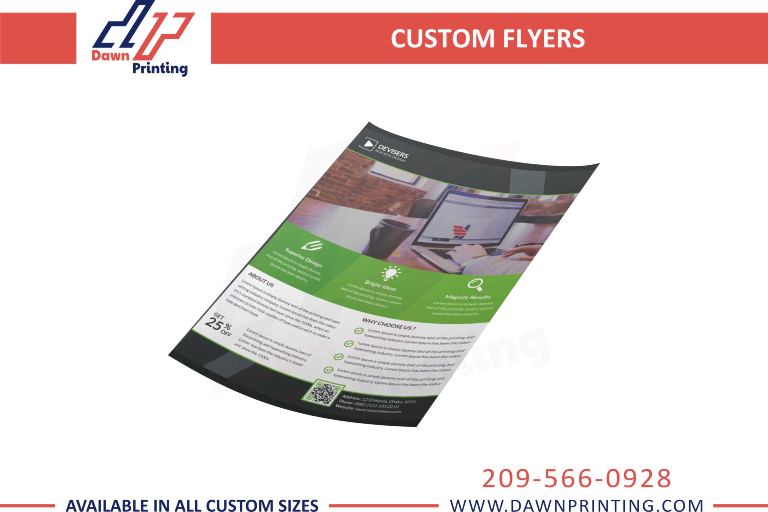 Custom Printed Flyers with Logo - Dawn Printing