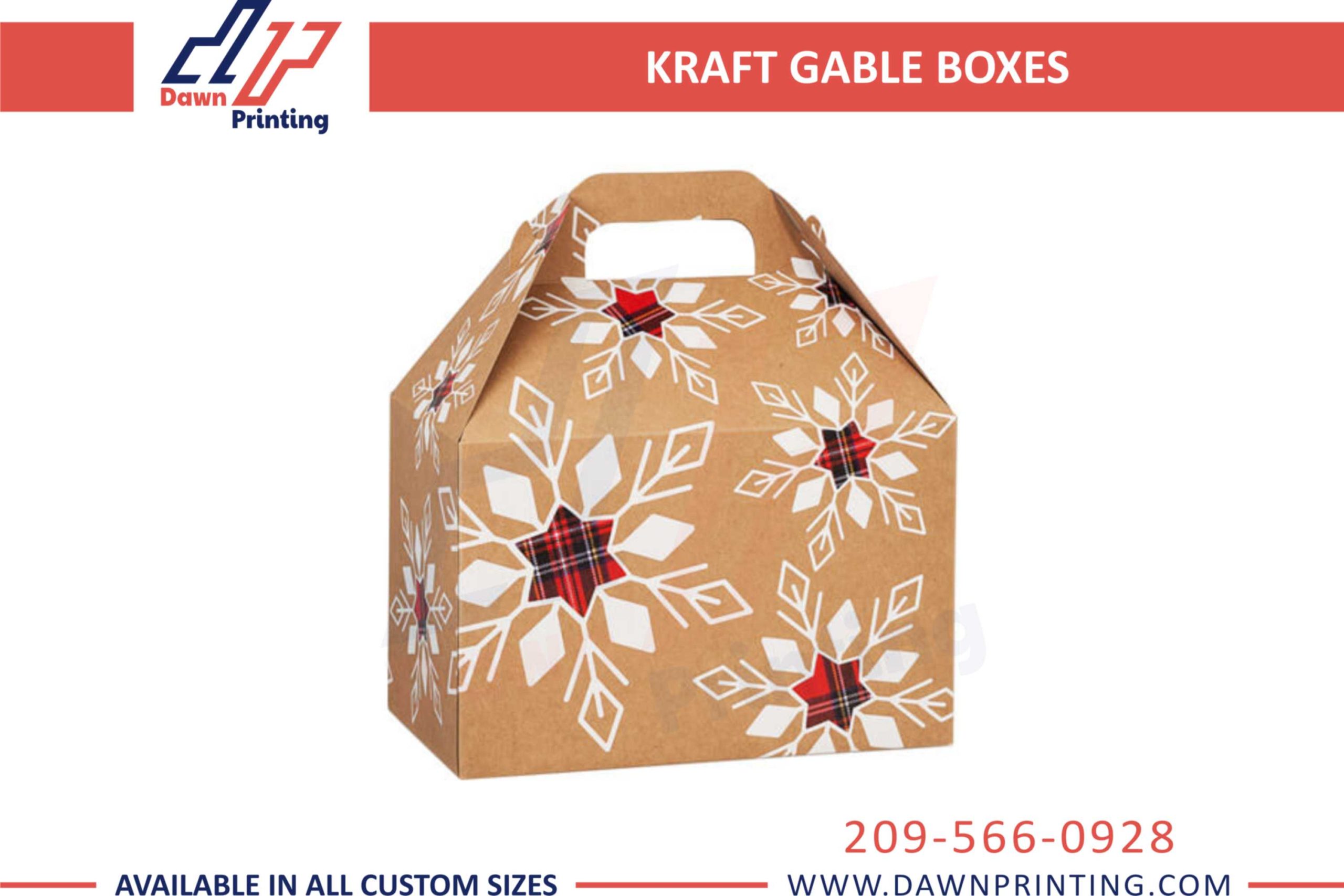 Custom Made Kraft Gable Boxes - Dawn Printing