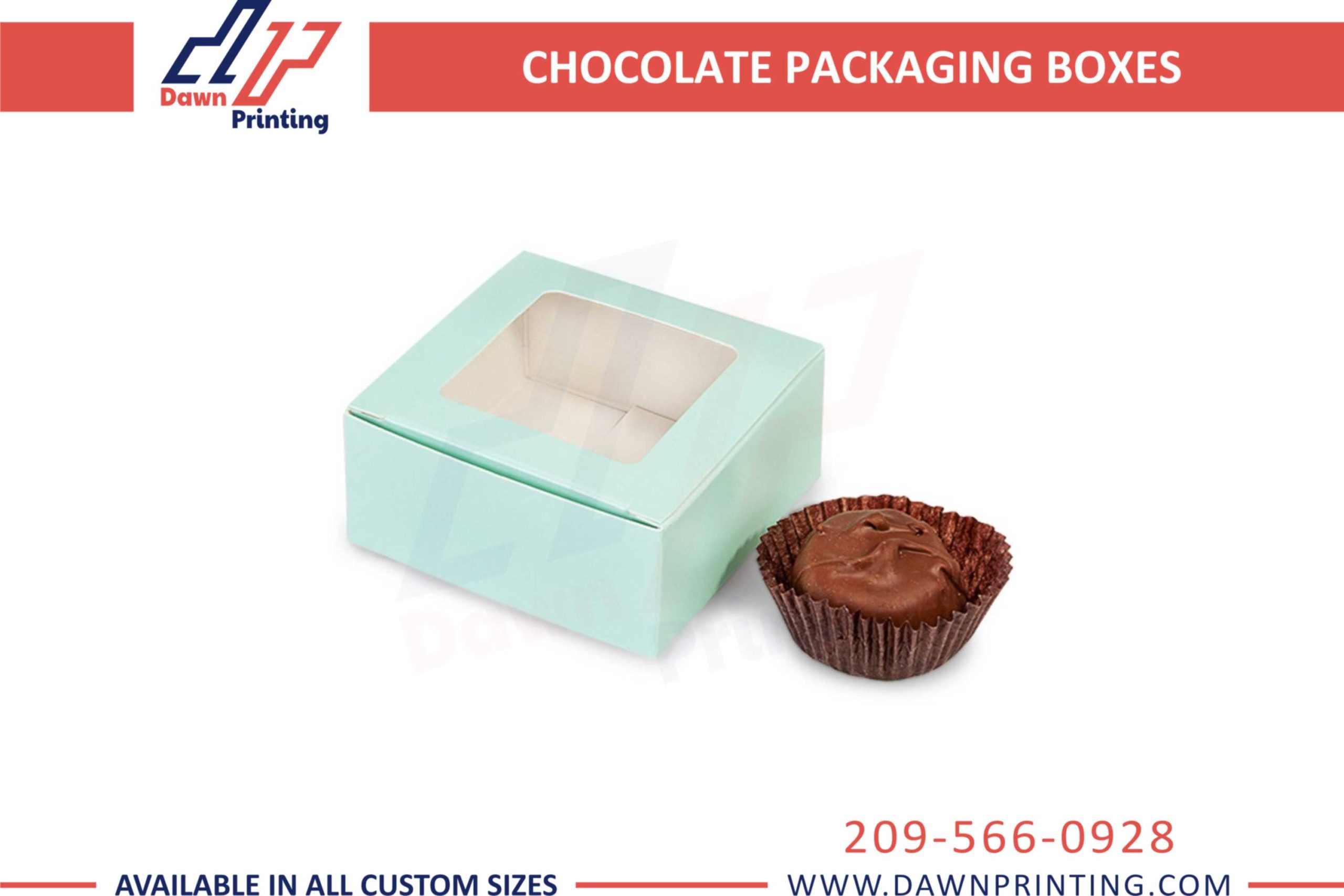 Custom printed Chocolate Boxes With Clear Window - Dawn Printing