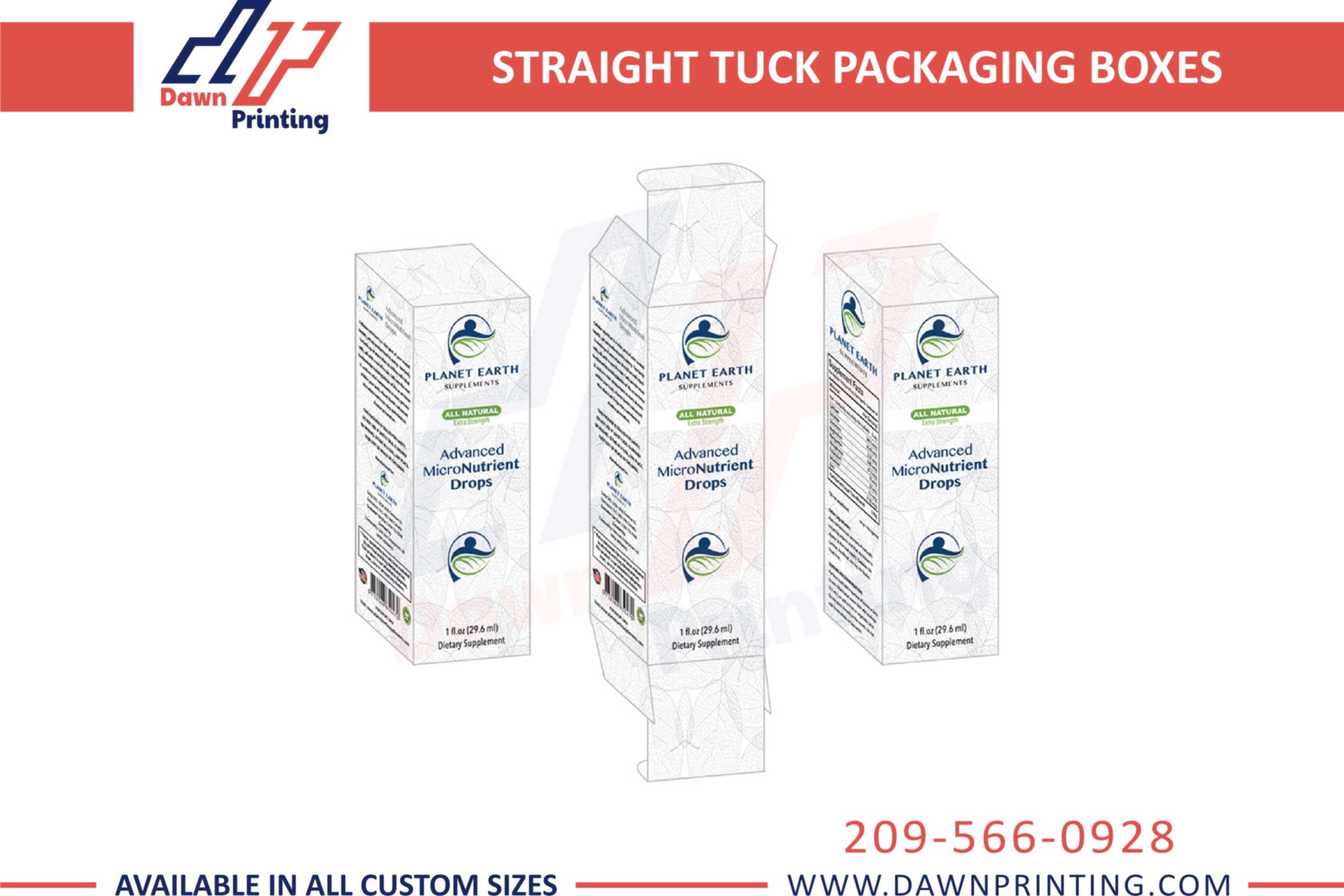 Custom Made Straight Tuck Boxes - Dawn Printing