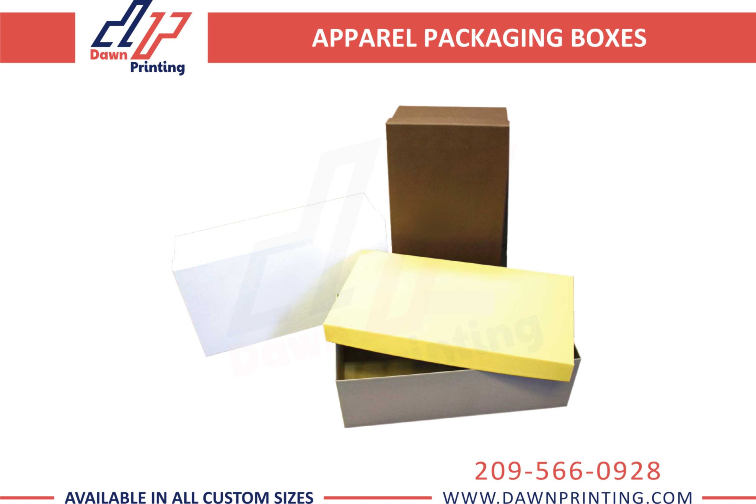 Customized Apparel two Piece Boxes - Dawn Printing