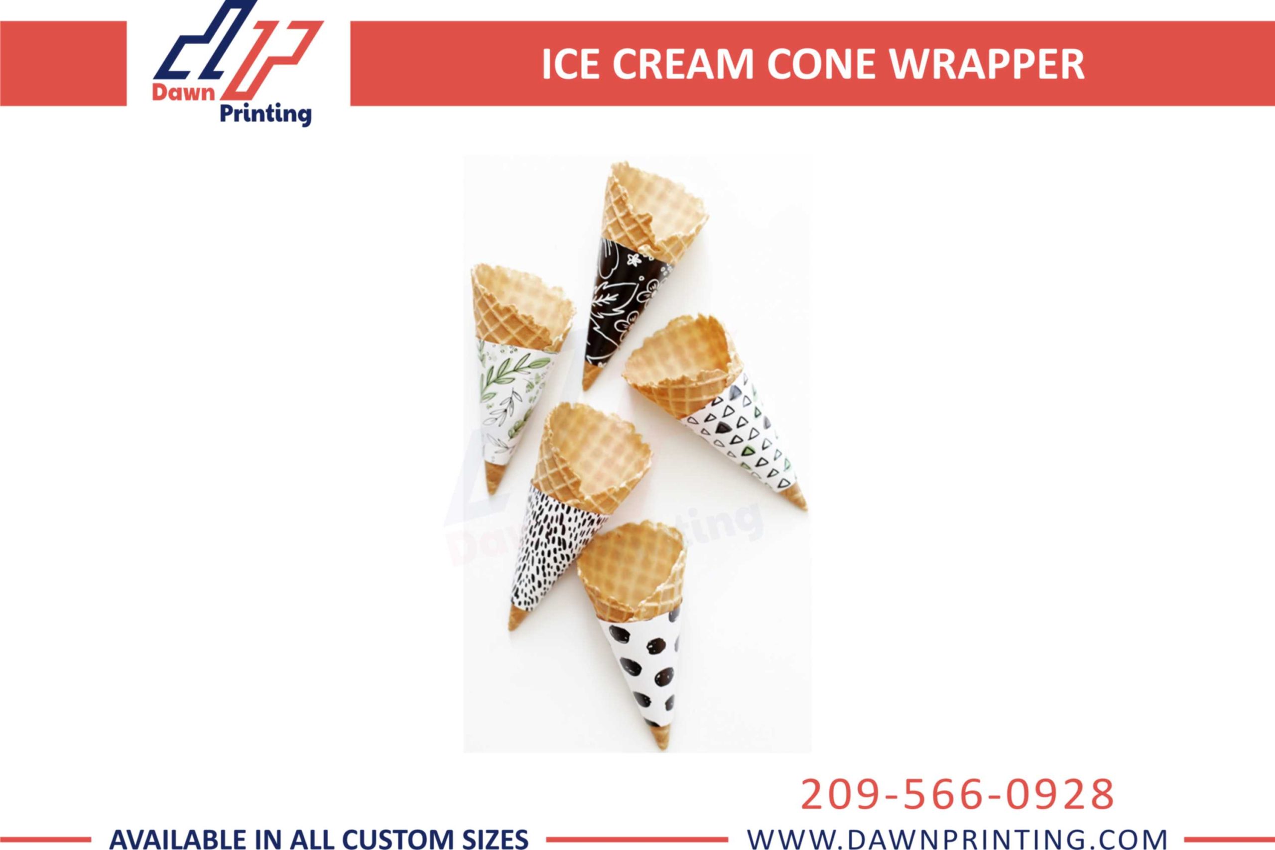 Disposeable Ice Cream Cones - Dawn Printing