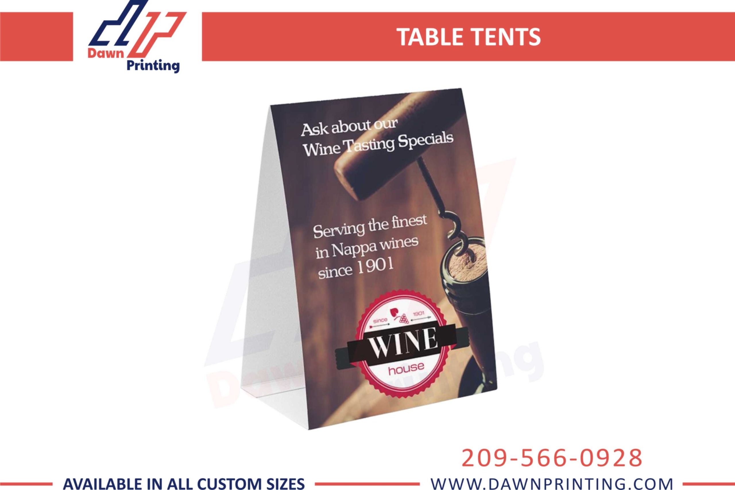 Festival Table Tents - Dawn Printing
