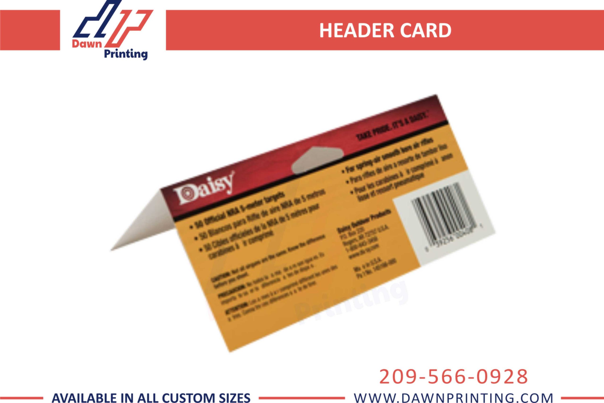 Wholesale Header Cards - Dawn Printing