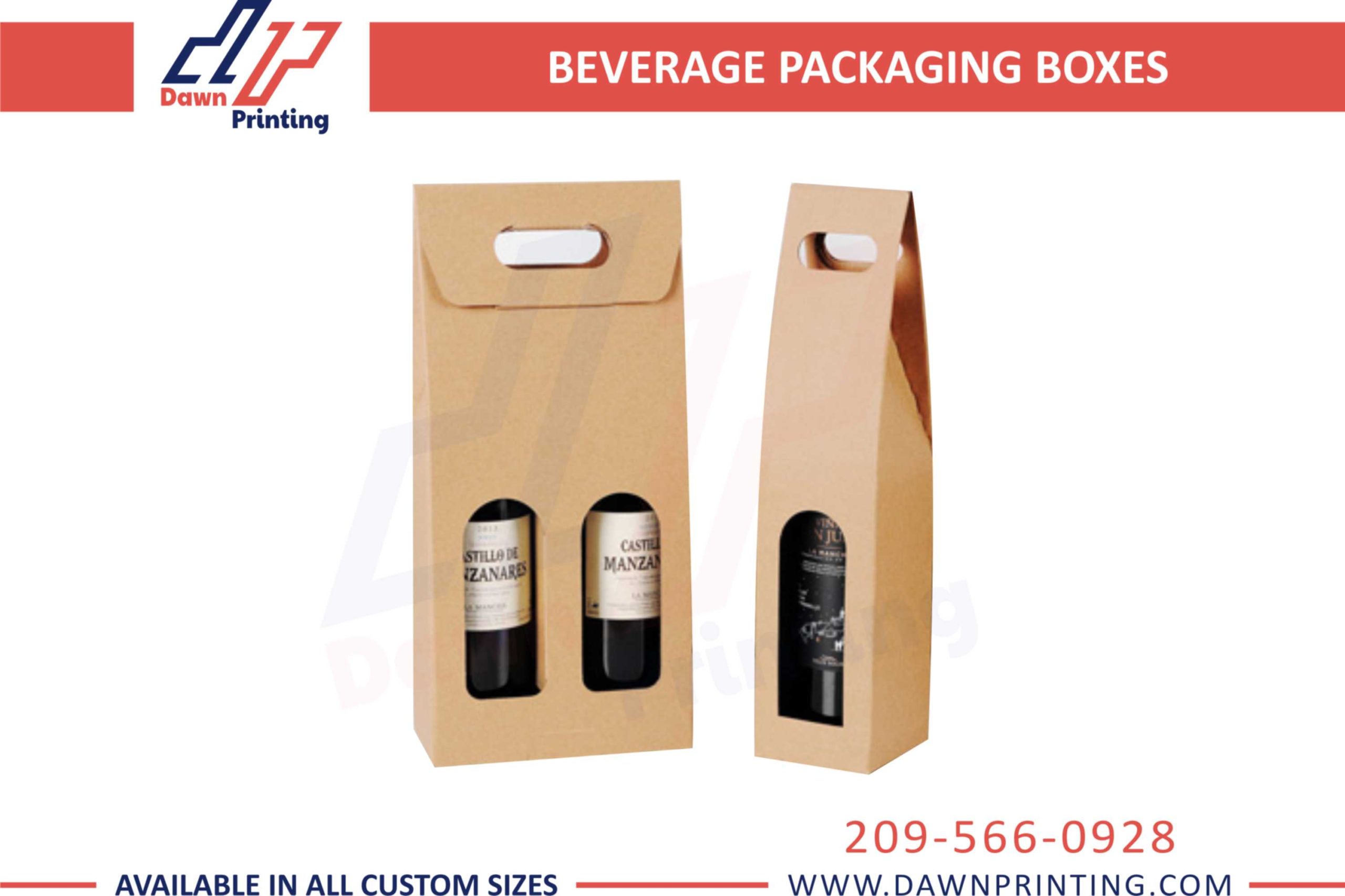 Beverage Packaging Boxes with clear Window - Dawn Printing