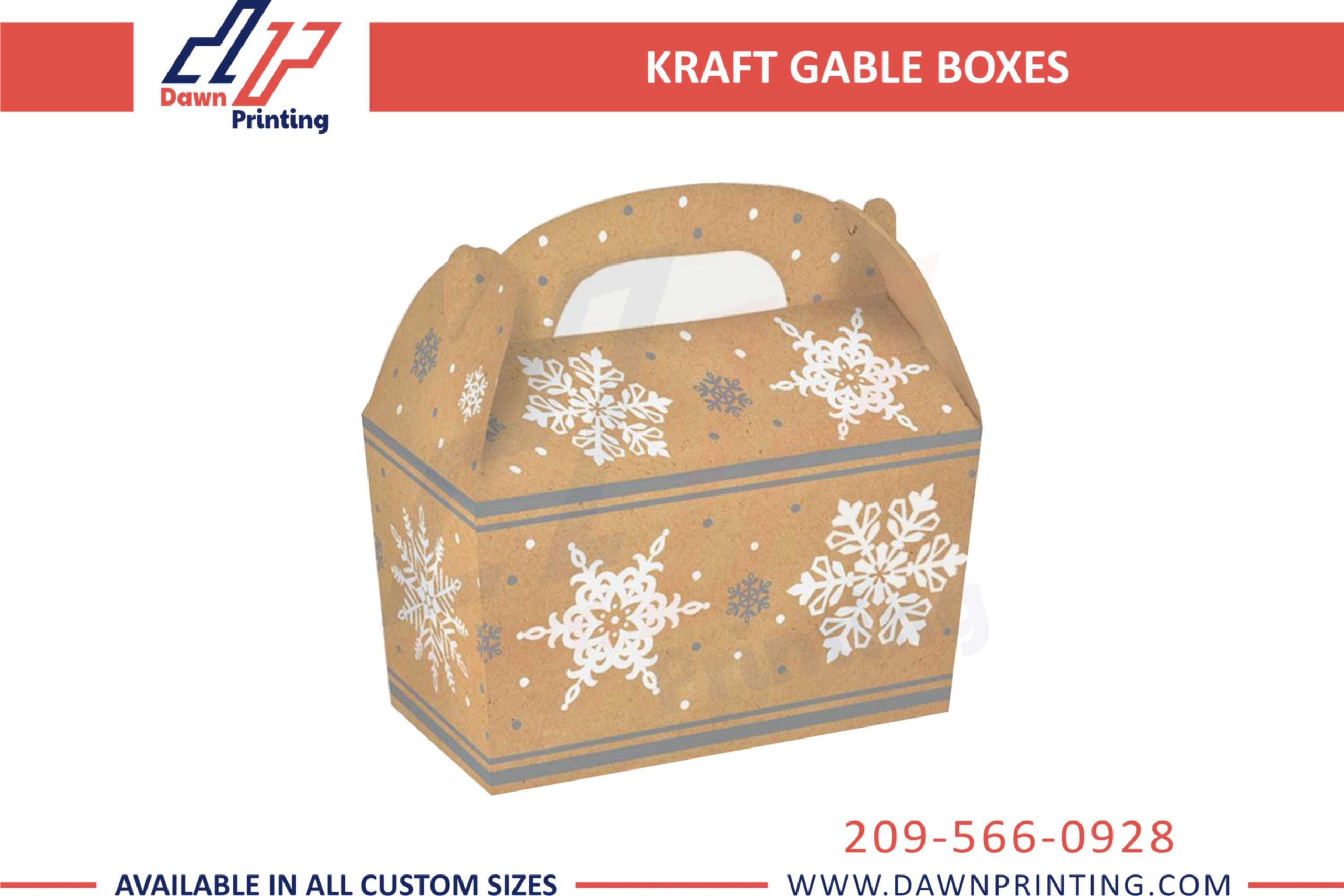 Printed Kraft Gable Boxes - Dawn Printing