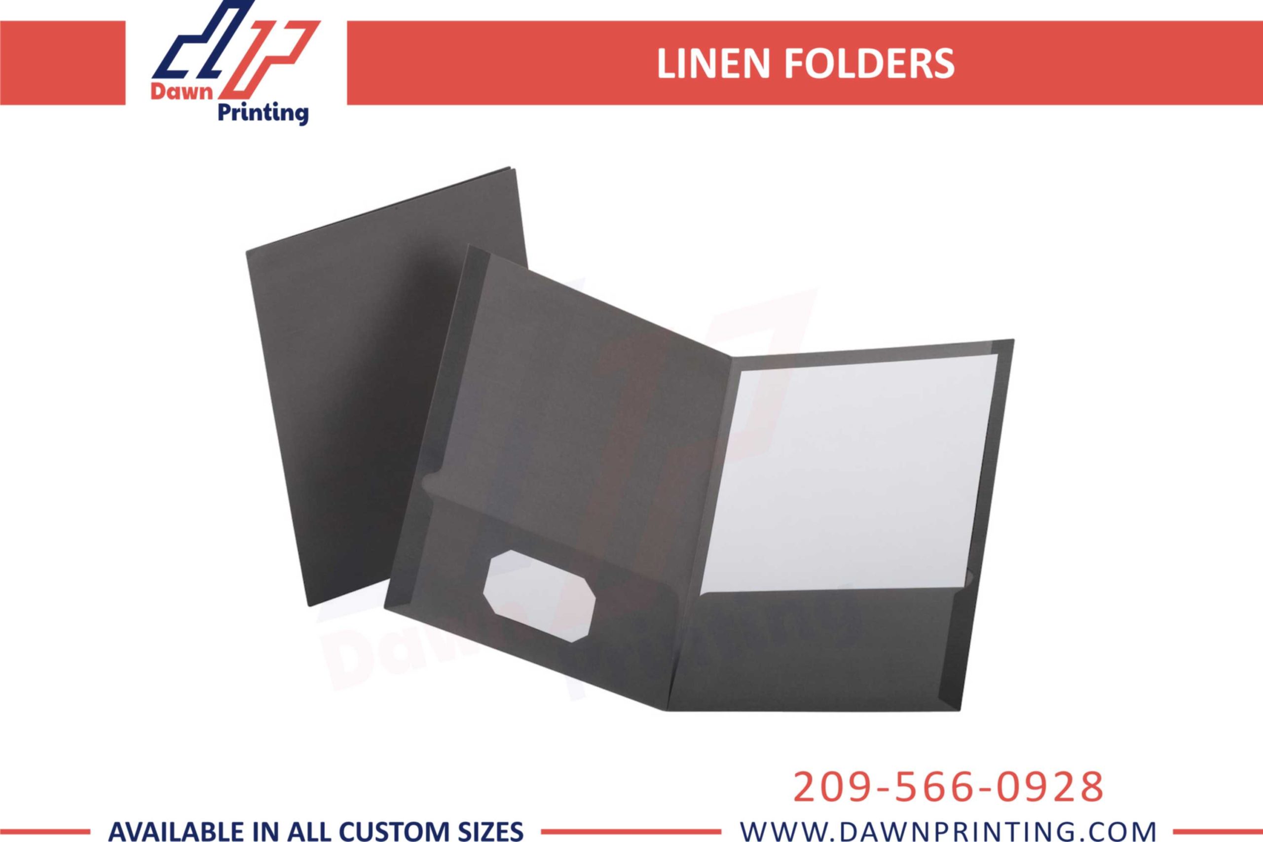 Custom Printed Linen Folders - Dawn Printing