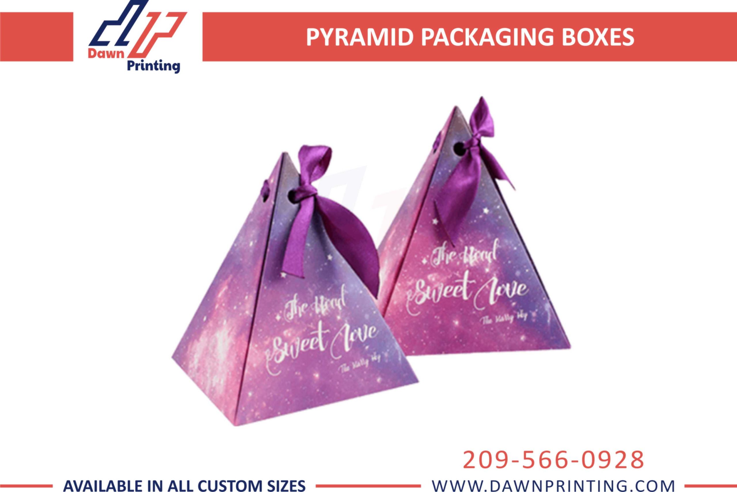 Custom Pyramid Design Boxes with stylish holographic Foiling - Dawn Printing