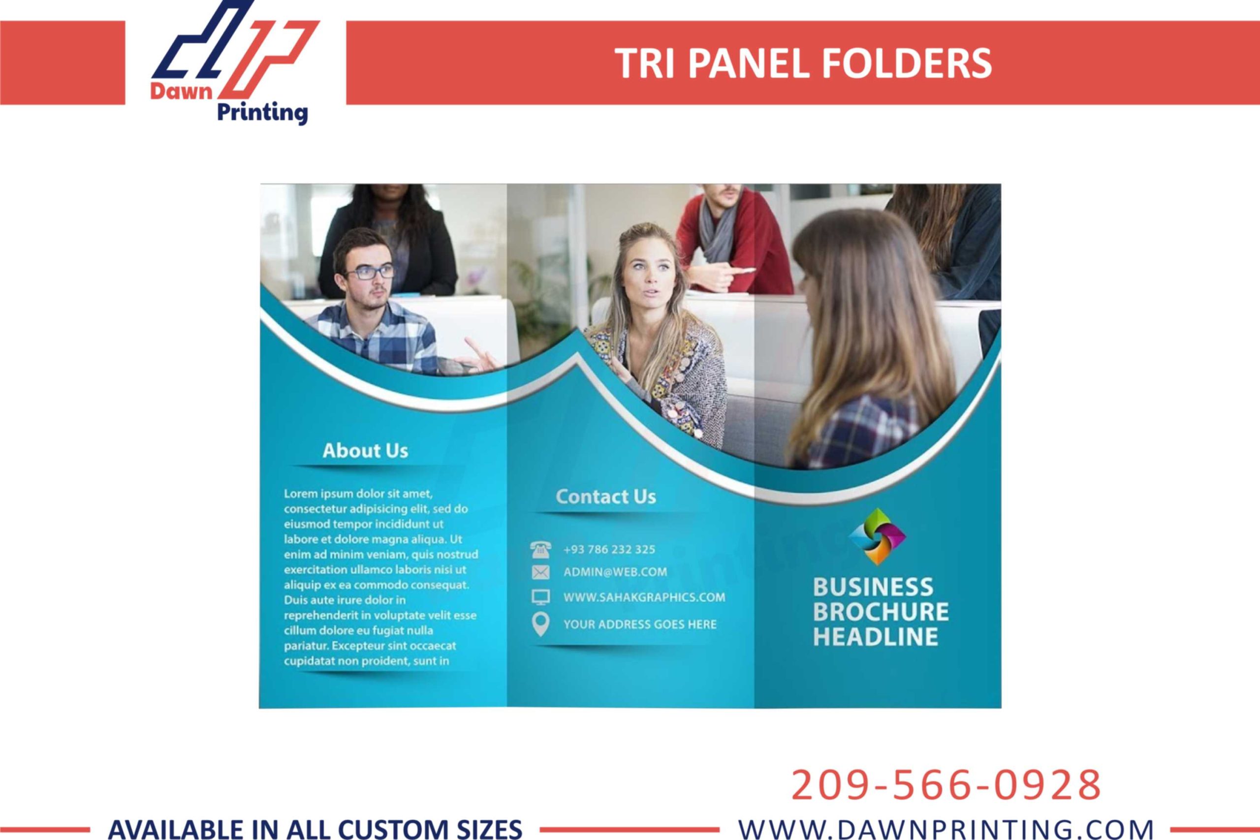 Tri Panel Folders at Wholesale - Dawn Printing