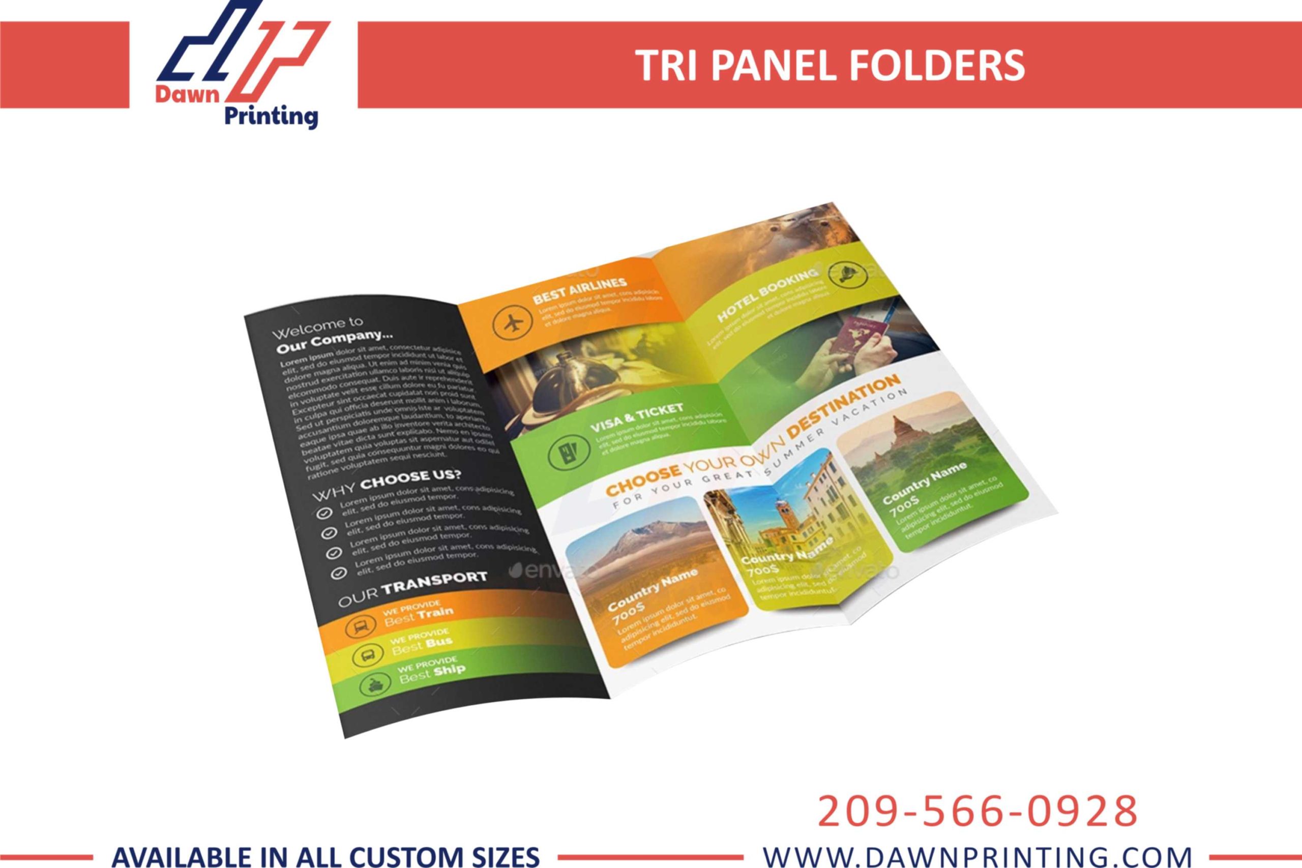 Custom Printed Tri Panel Folders - Dawn Printing