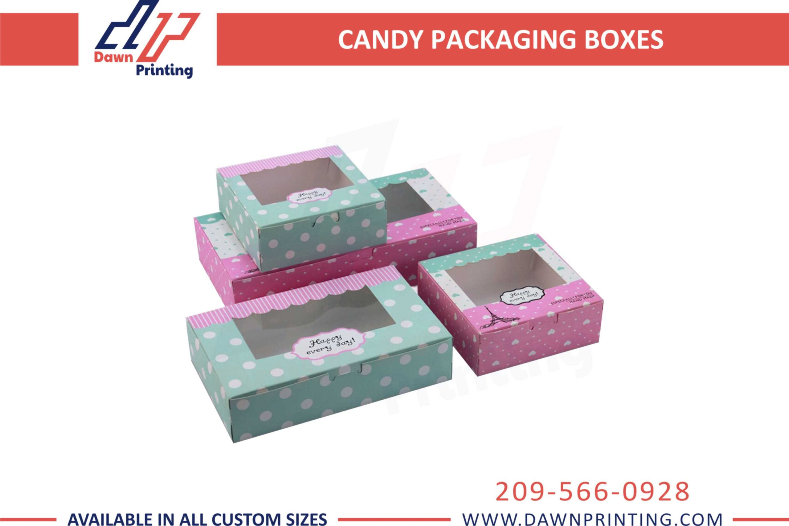 Tuck In Candy Boxes with PVC Window in USA