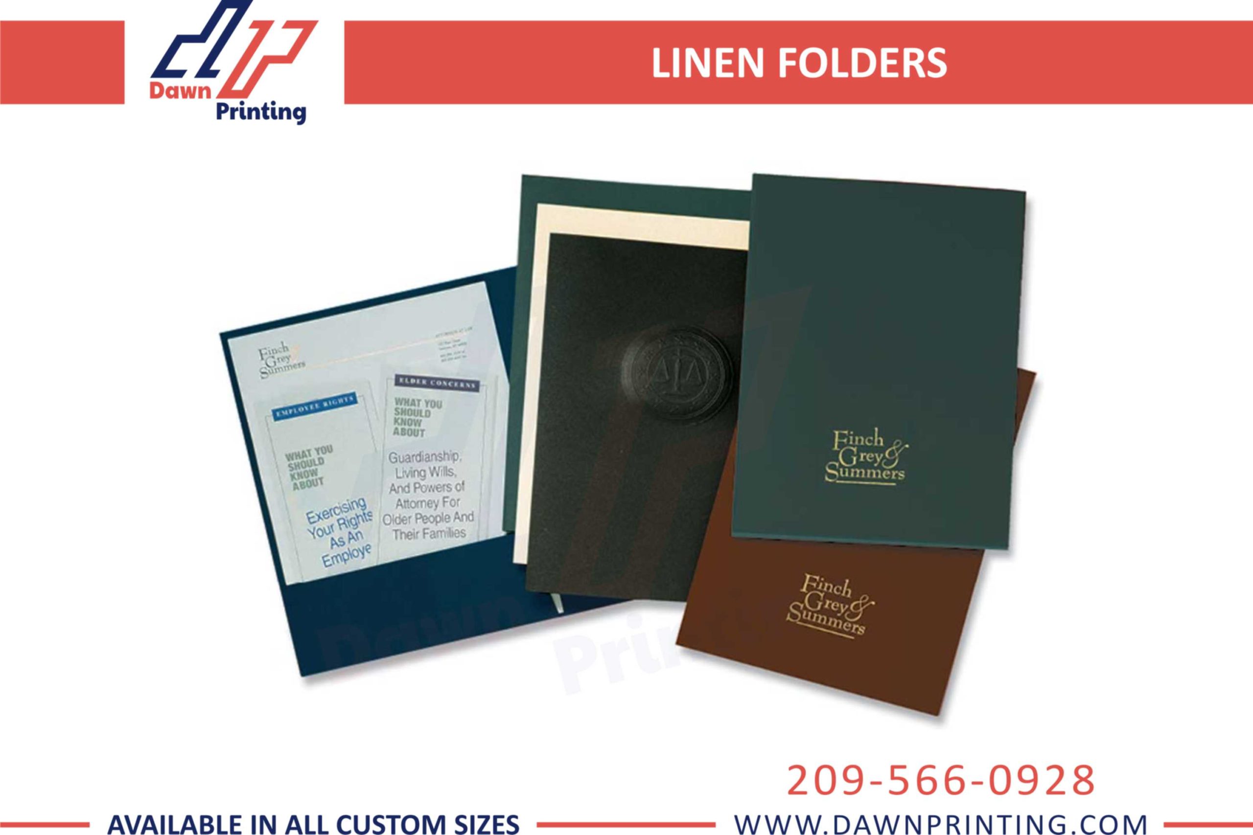 Wholesale Printed Linen Folders - Dawn Printing