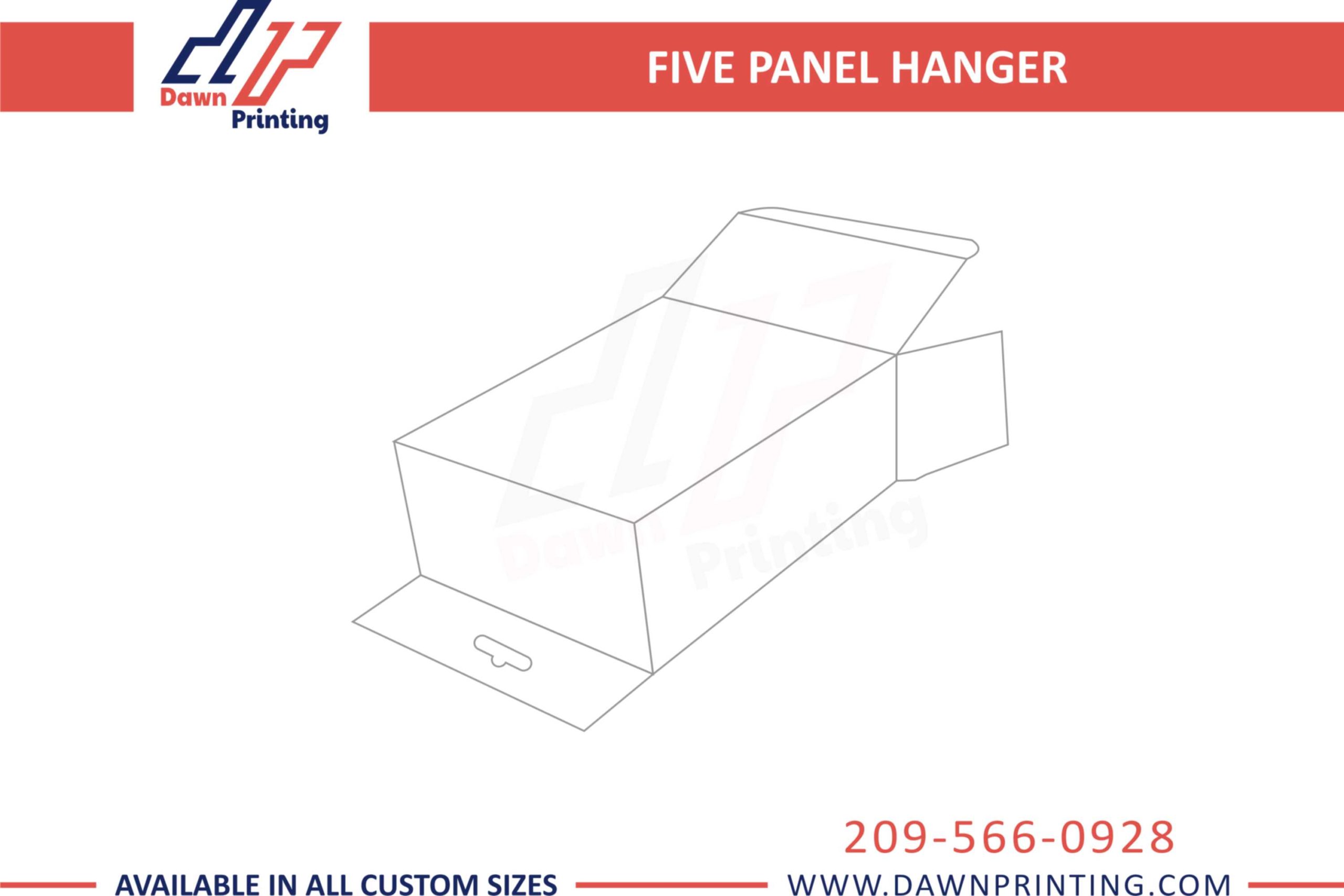 Custom Five Panel Hanger Packaging Boxes - Dawn Printing