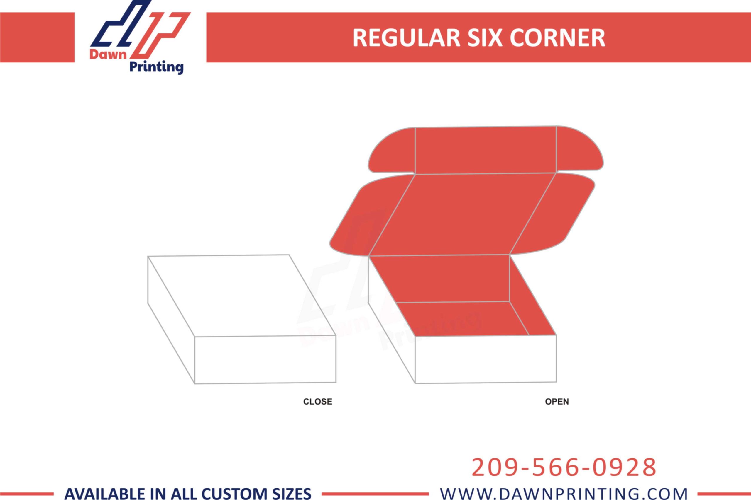 Dawn Printing - Custom Regular Six Corner Boxes