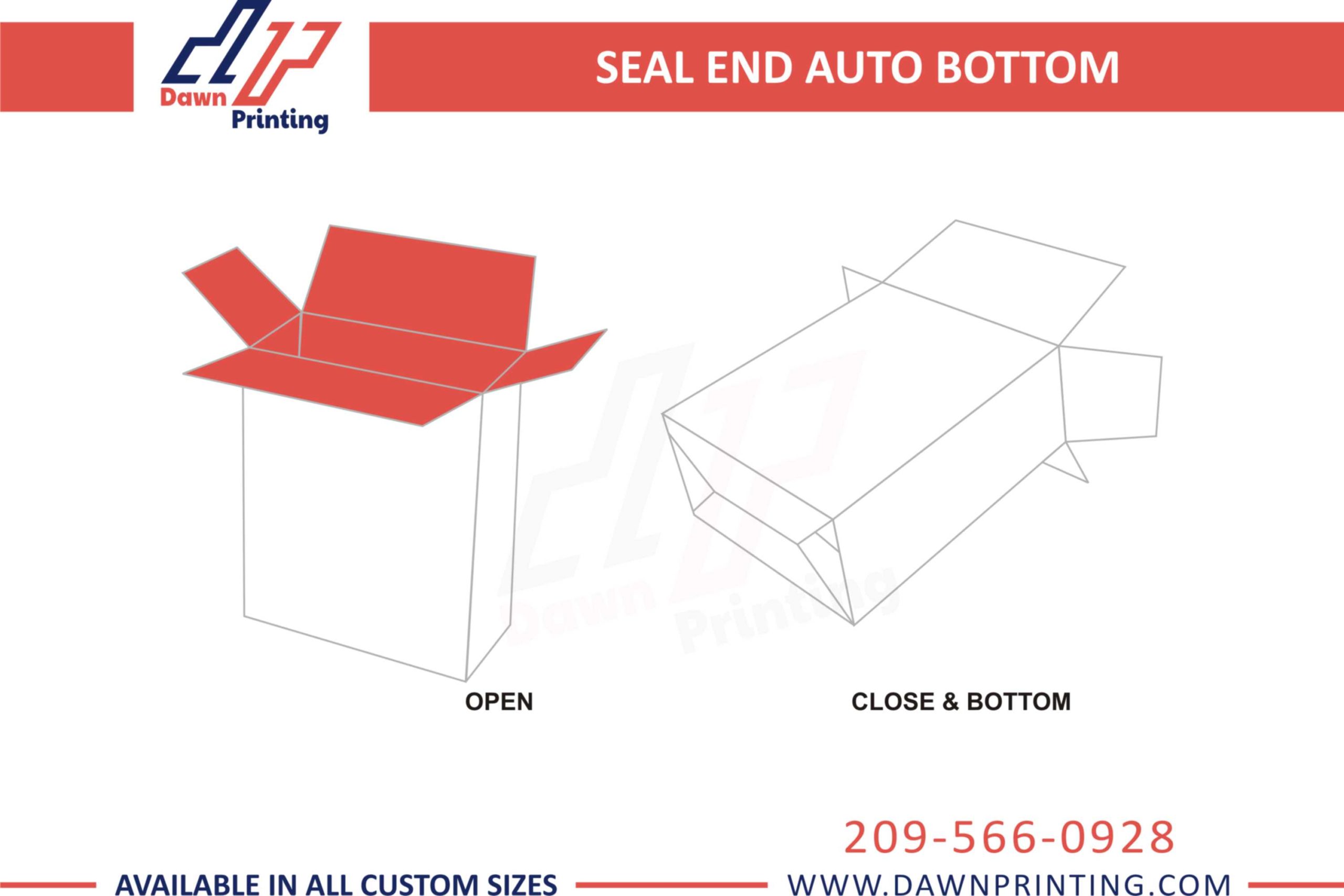Custom SEAL END AUTO BOTTOM Packaging Boxes - Dawn Printing