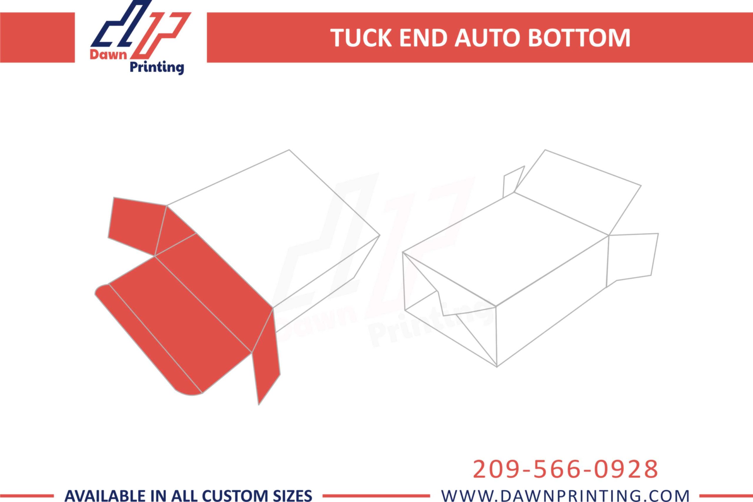 Custom Tuck End Auto Bottom Packaging Boxes - Dawn Printing
