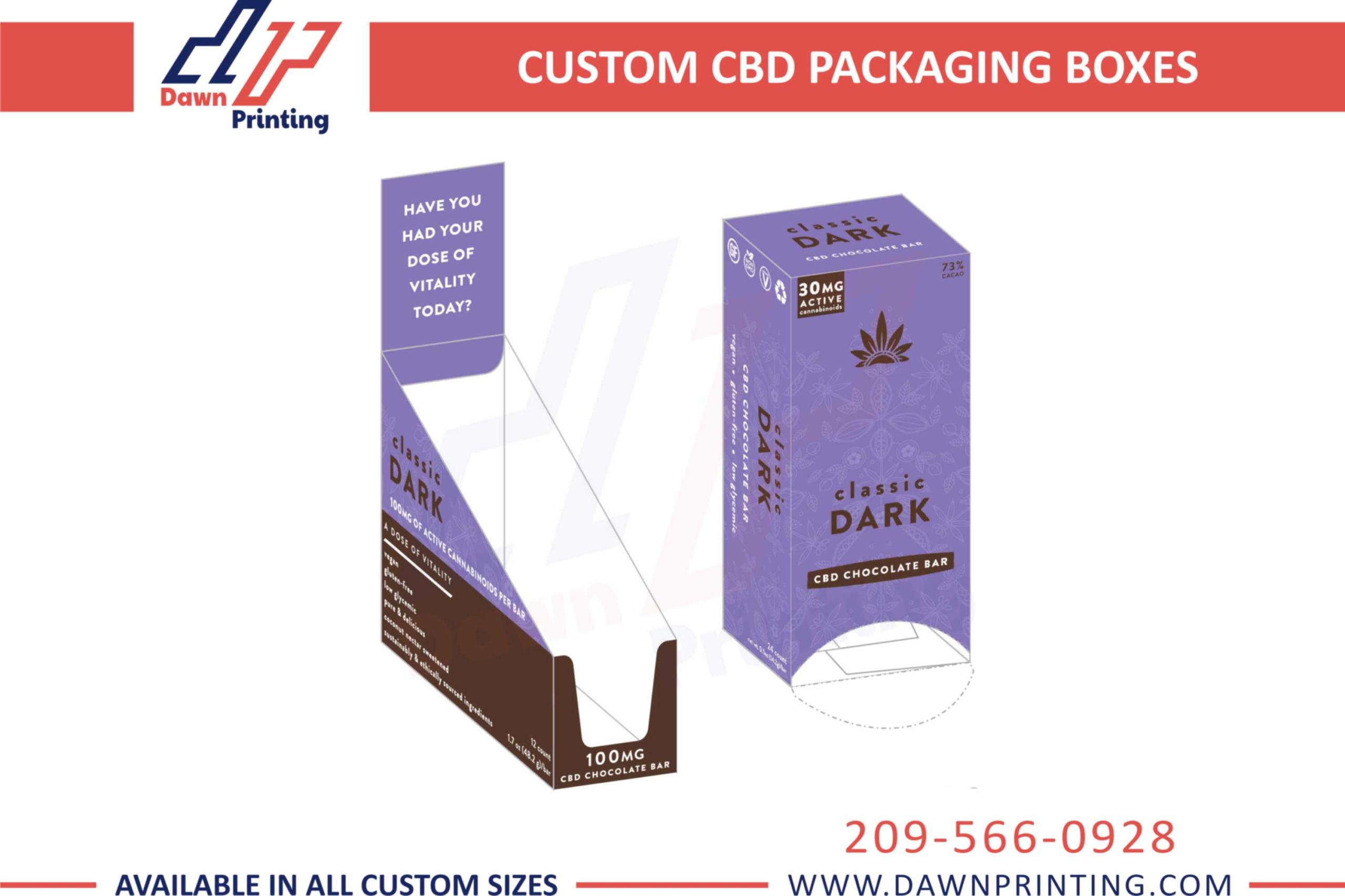 custom cbd packaging boxes by Dawn Printing