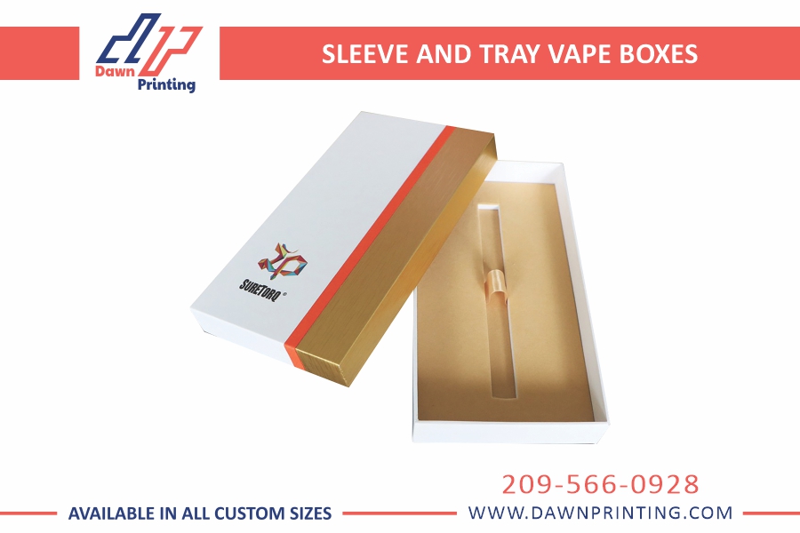 Custom Sleeve and Tray Vape Boxes- Dawn Printing