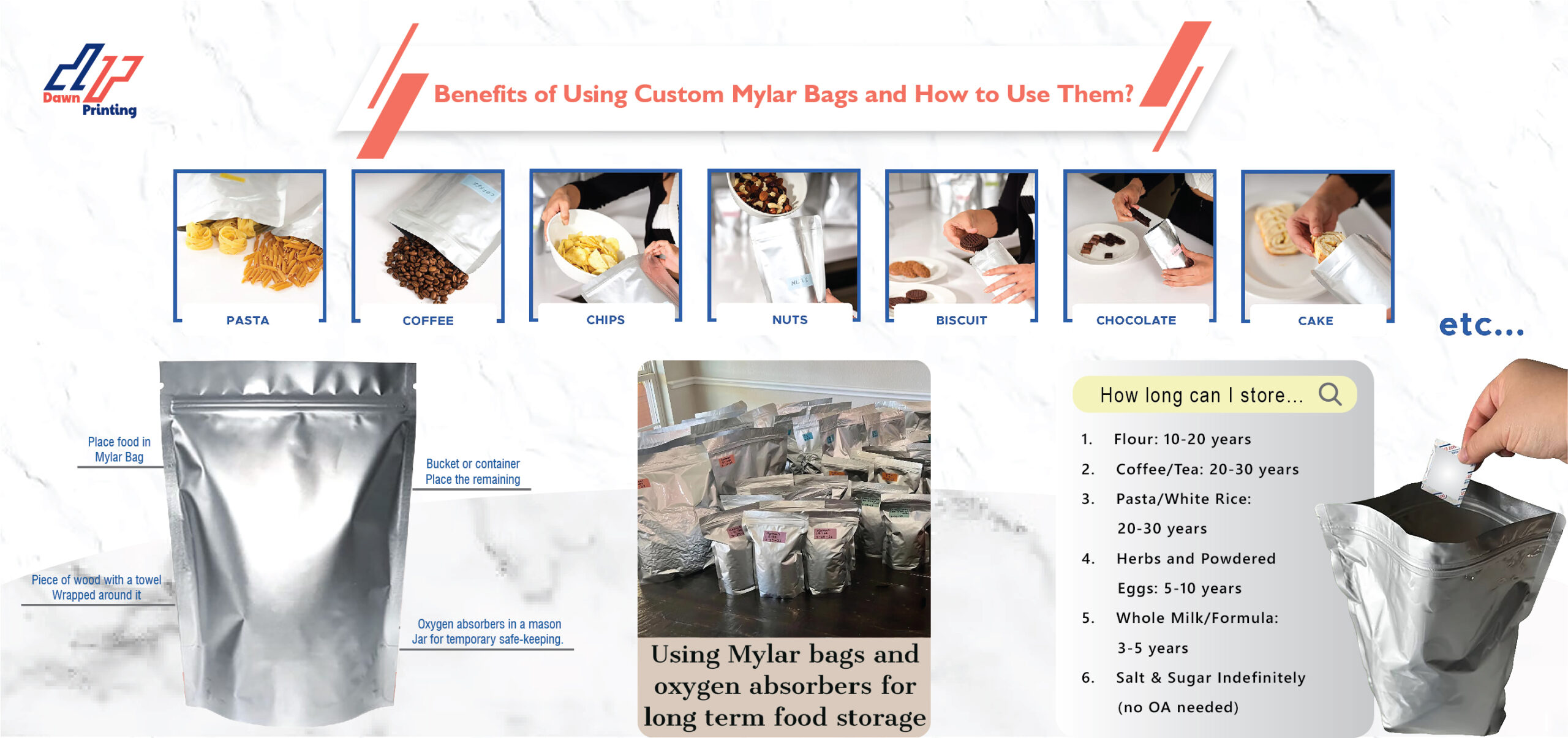 Benefits of Using Custom Mylar Bags and How to Use Them-Dawn Printing